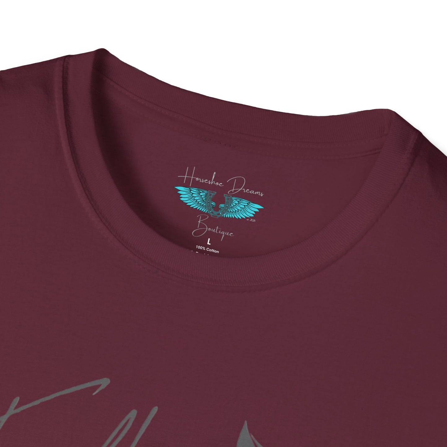 Faith and Horses in Grey Unisex Softstyle Graphic Tee