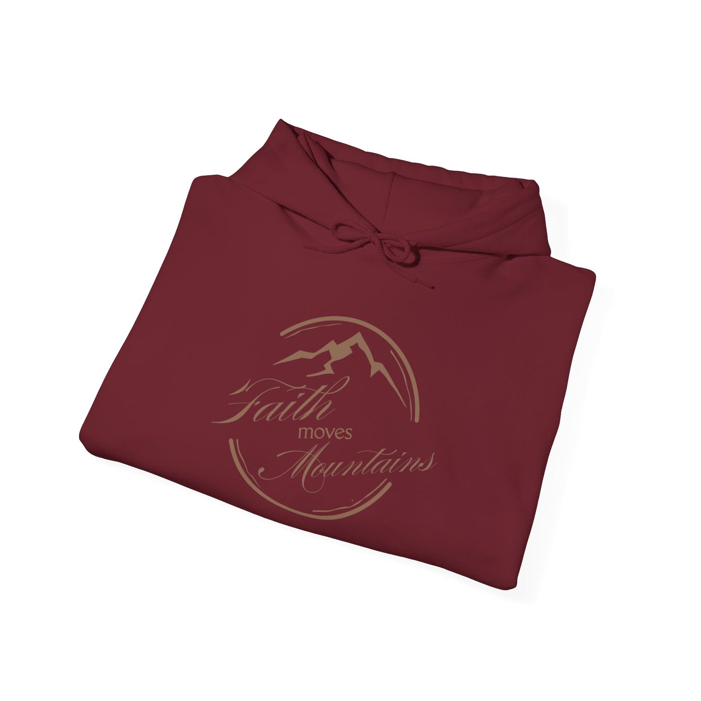 Faith Moves Mountains in Brown Unisex Heavy Blend™ Hoodie