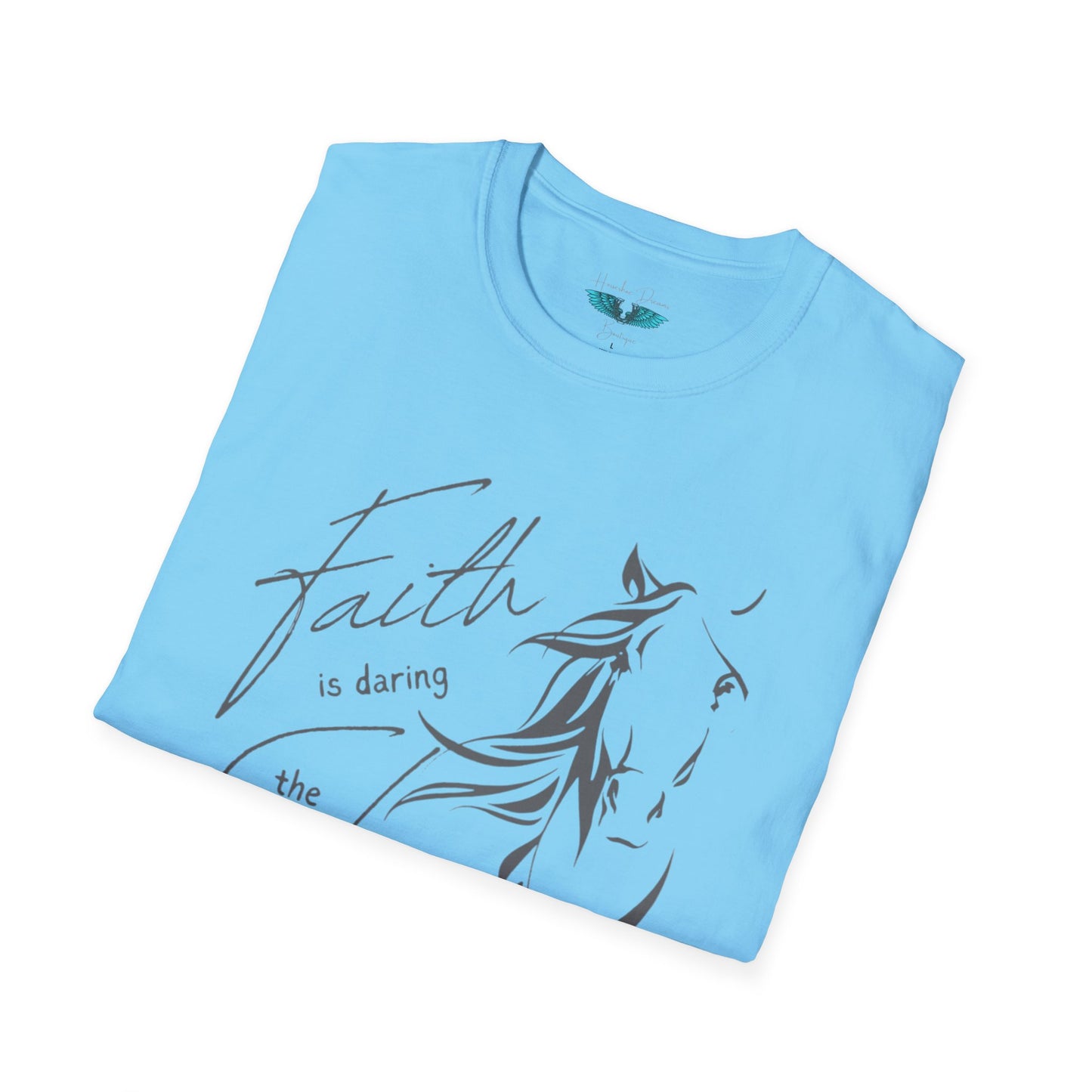 Faith and Horses in Grey Unisex Softstyle Graphic Tee