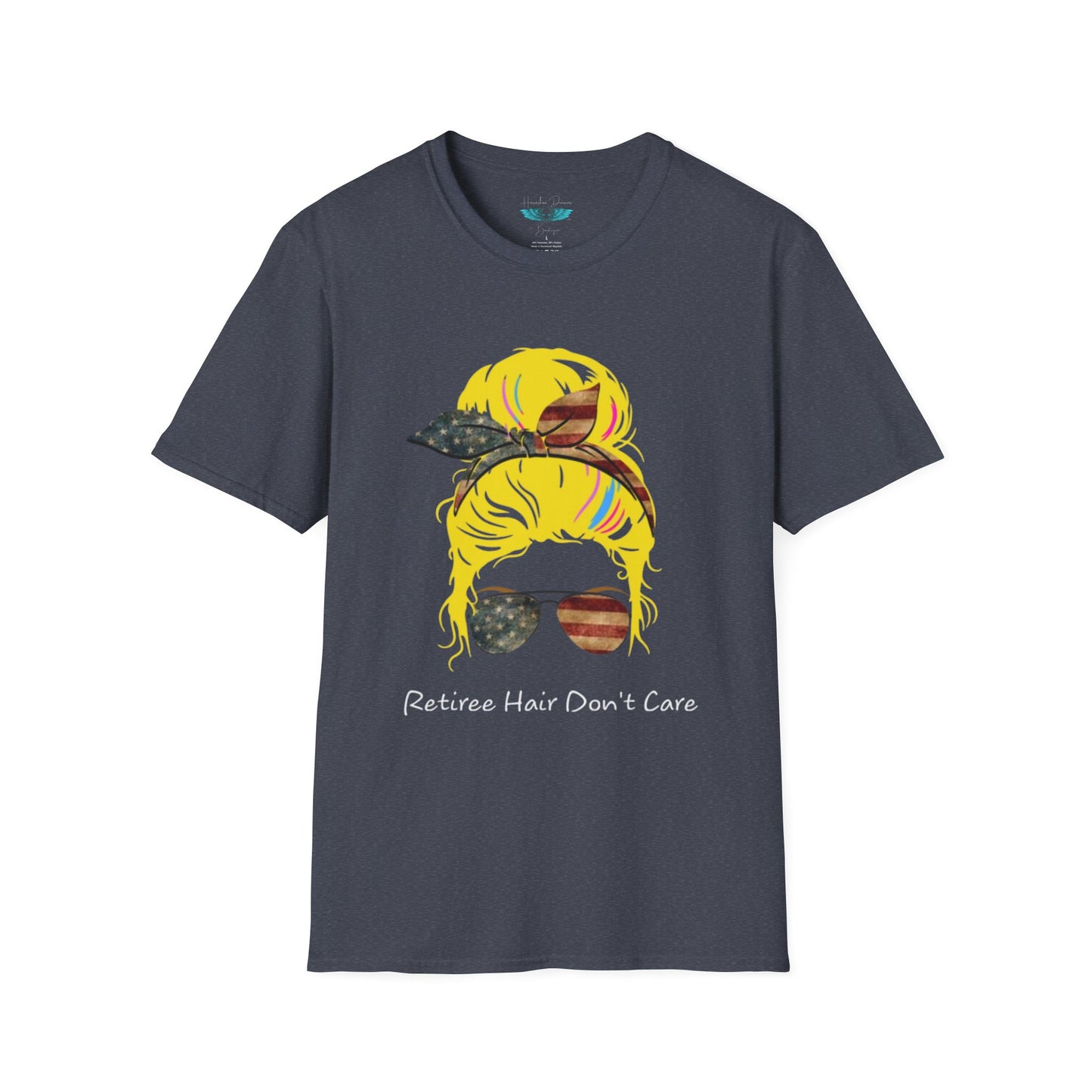 Retiree Hair Don't Care - Military Airforce - Soft Style Women's Graphic Tee