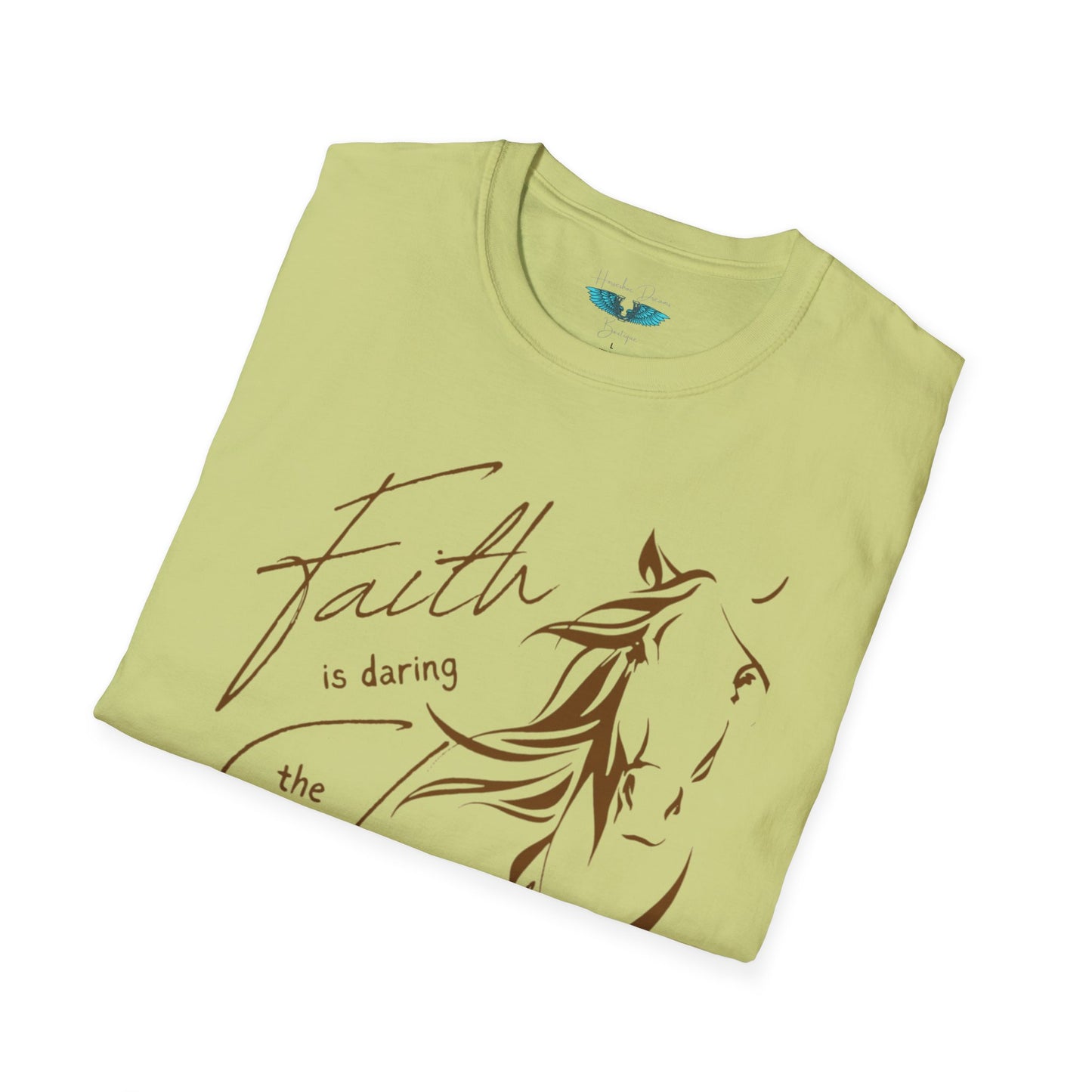 Faith and Horses in Brown Unisex Softstyle T-Shirt