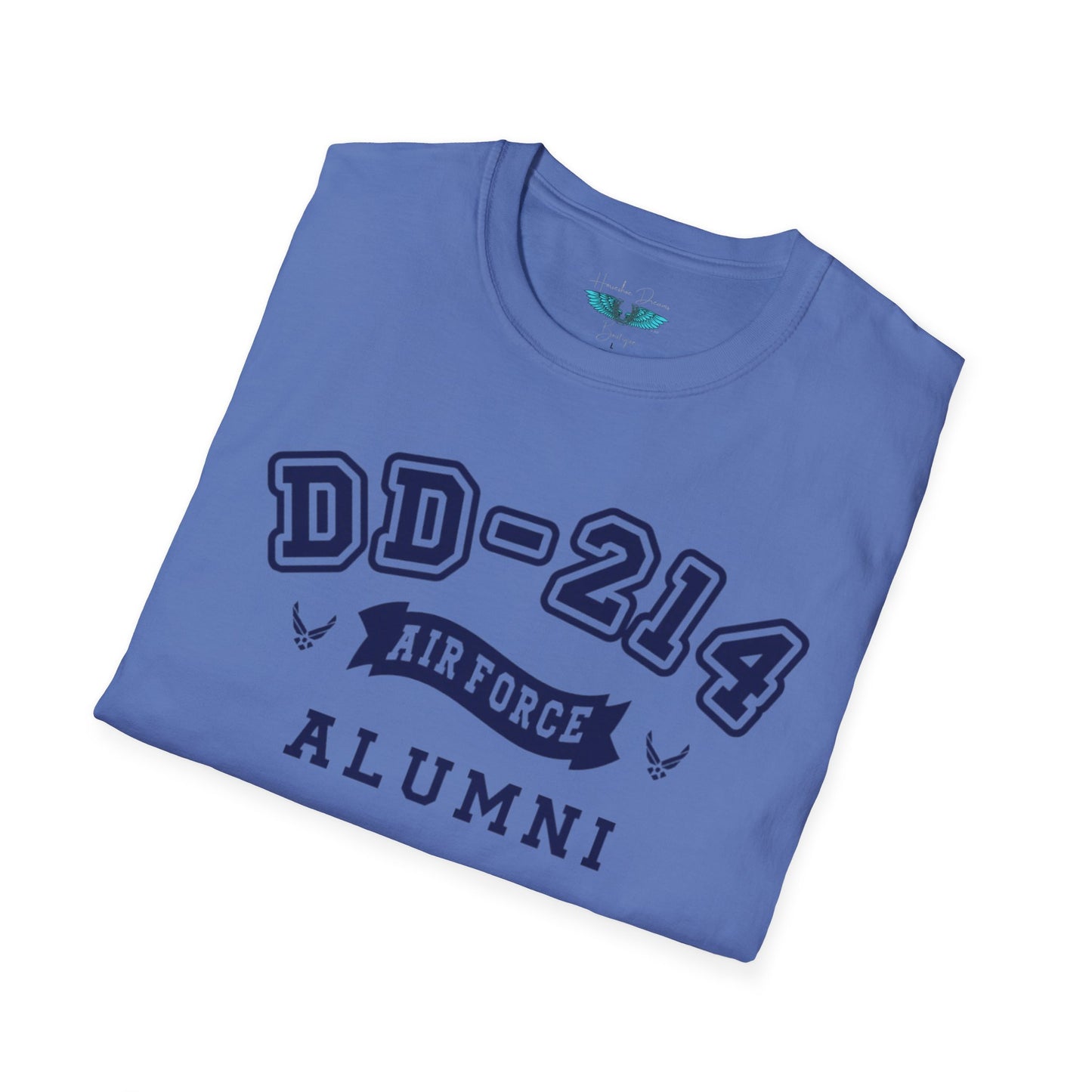 Air Force Alumni Women's Soft Style T-Shirt Letters in Navy