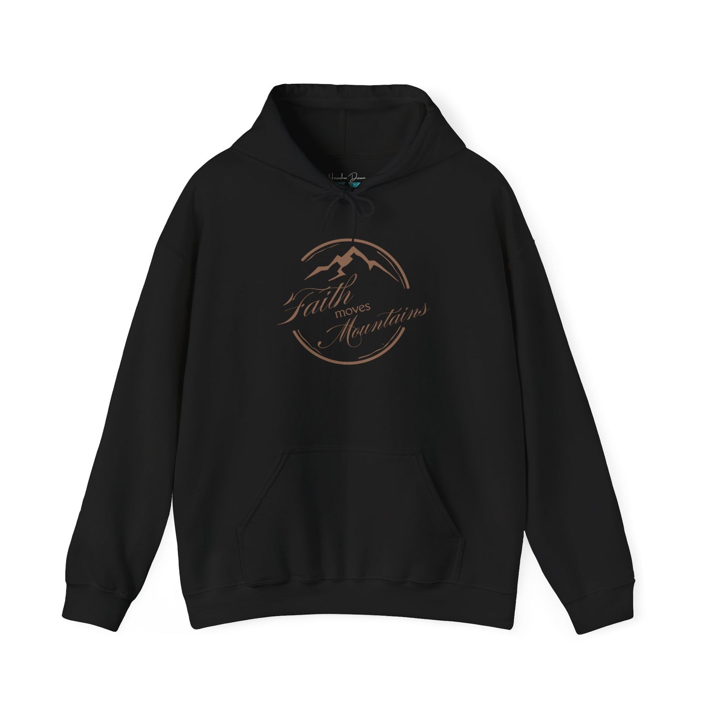 Faith Moves Mountains in Brown Unisex Heavy Blend™ Hoodie