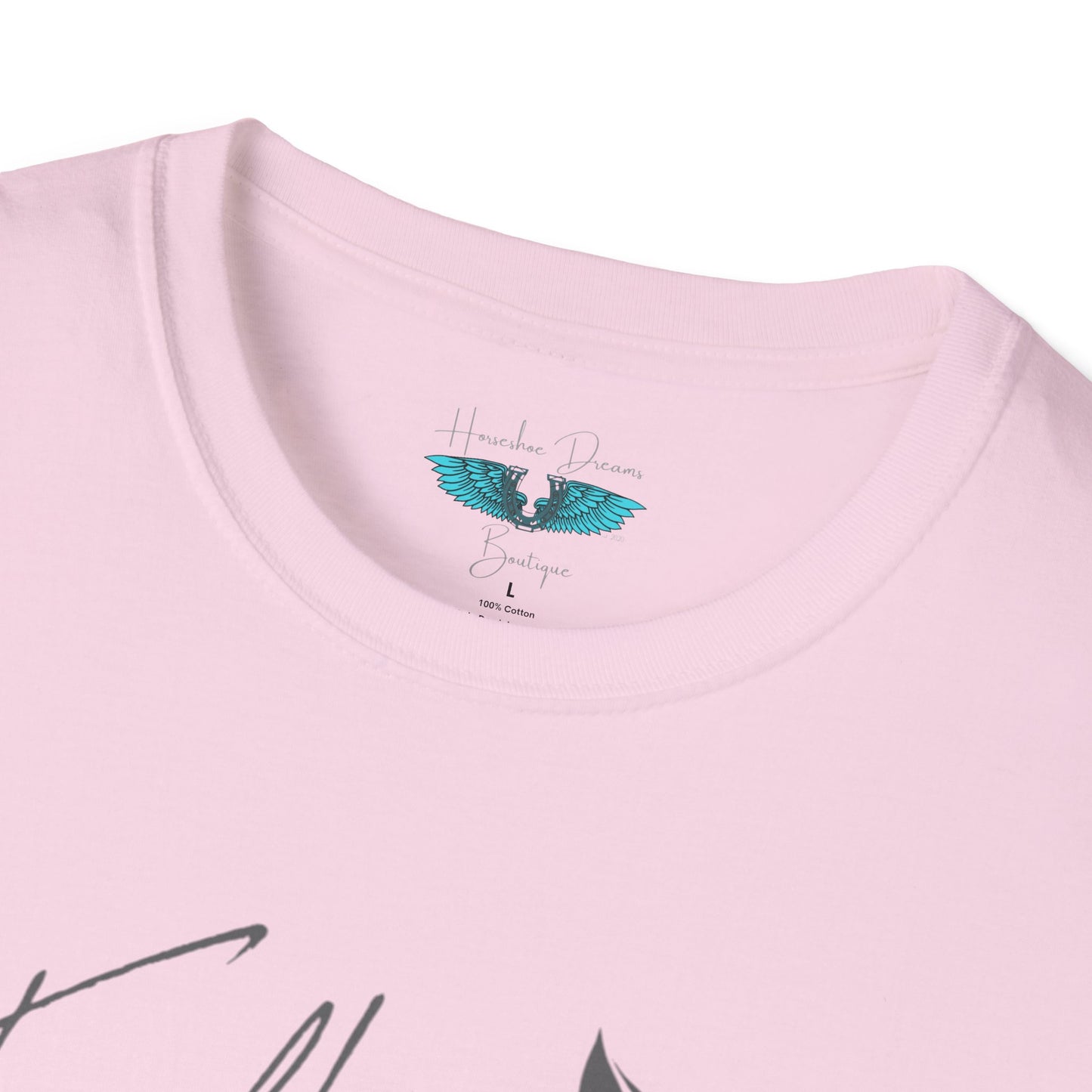 Faith and Horses in Grey Unisex Softstyle Graphic Tee