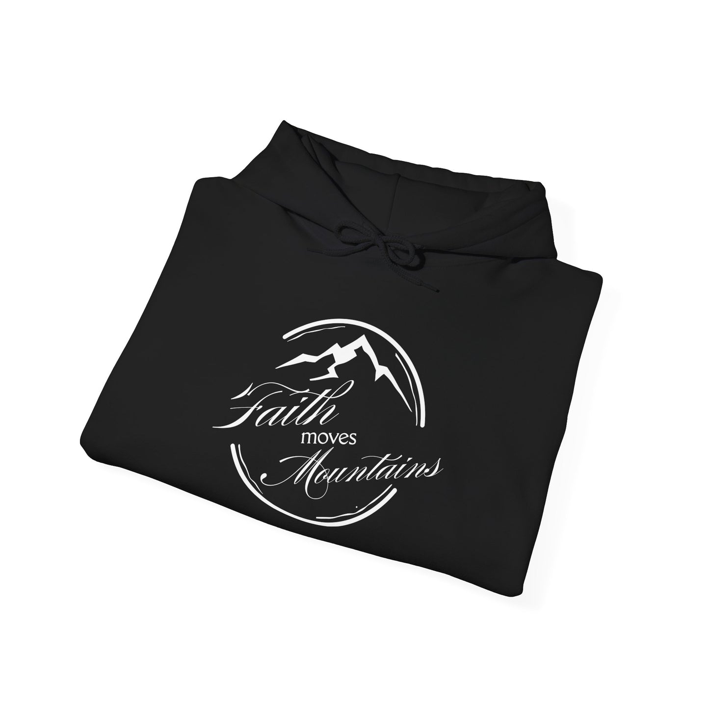 Faith Moves Mountains in White Unisex Heavy Blend™ Hoodie