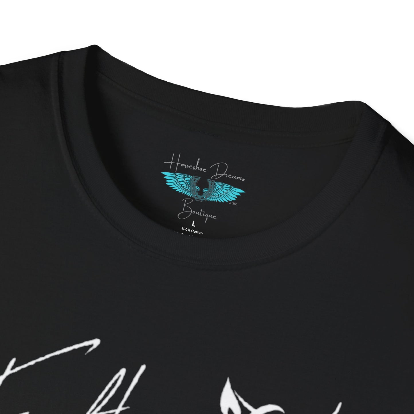 Faith and Horses in White Unisex Softstyle T-Shirt