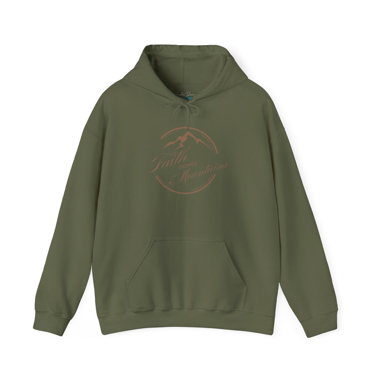 Faith Moves Mountains in Brown Unisex Heavy Blend™ Hoodie