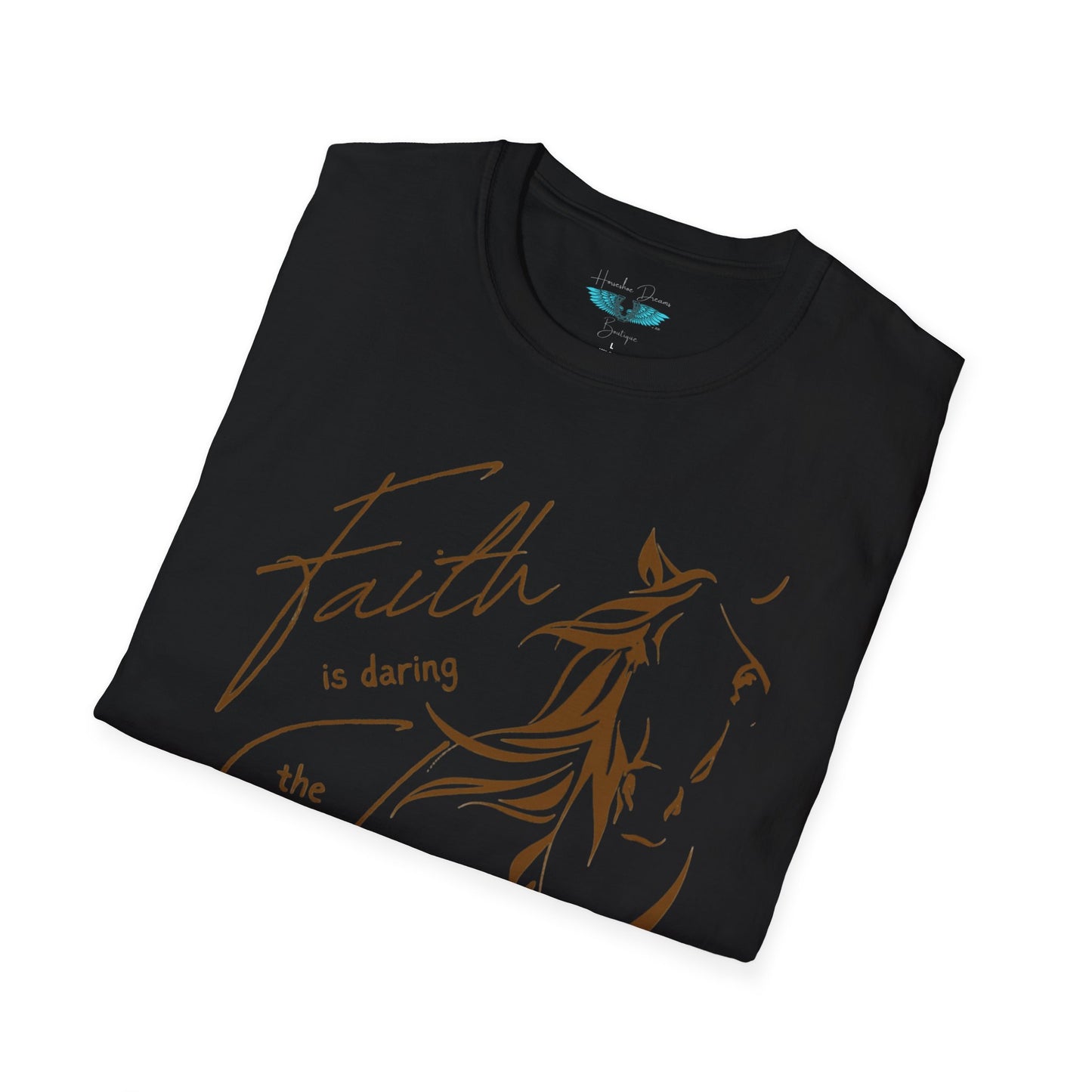 Faith and Horses in Brown Unisex Softstyle T-Shirt