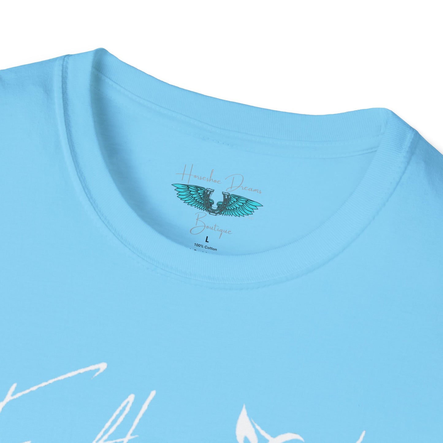 Faith and Horses in White Unisex Softstyle T-Shirt