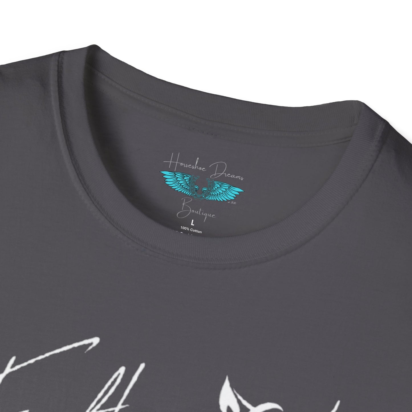 Faith and Horses in White Unisex Softstyle T-Shirt