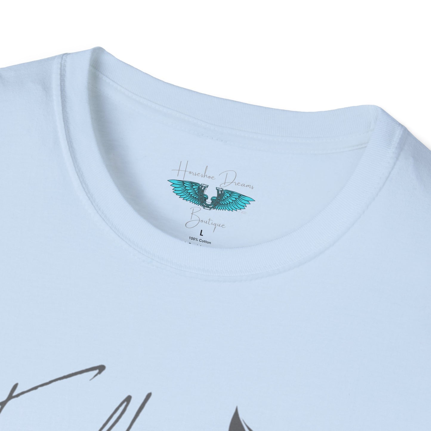 Faith and Horses in Grey Unisex Softstyle Graphic Tee