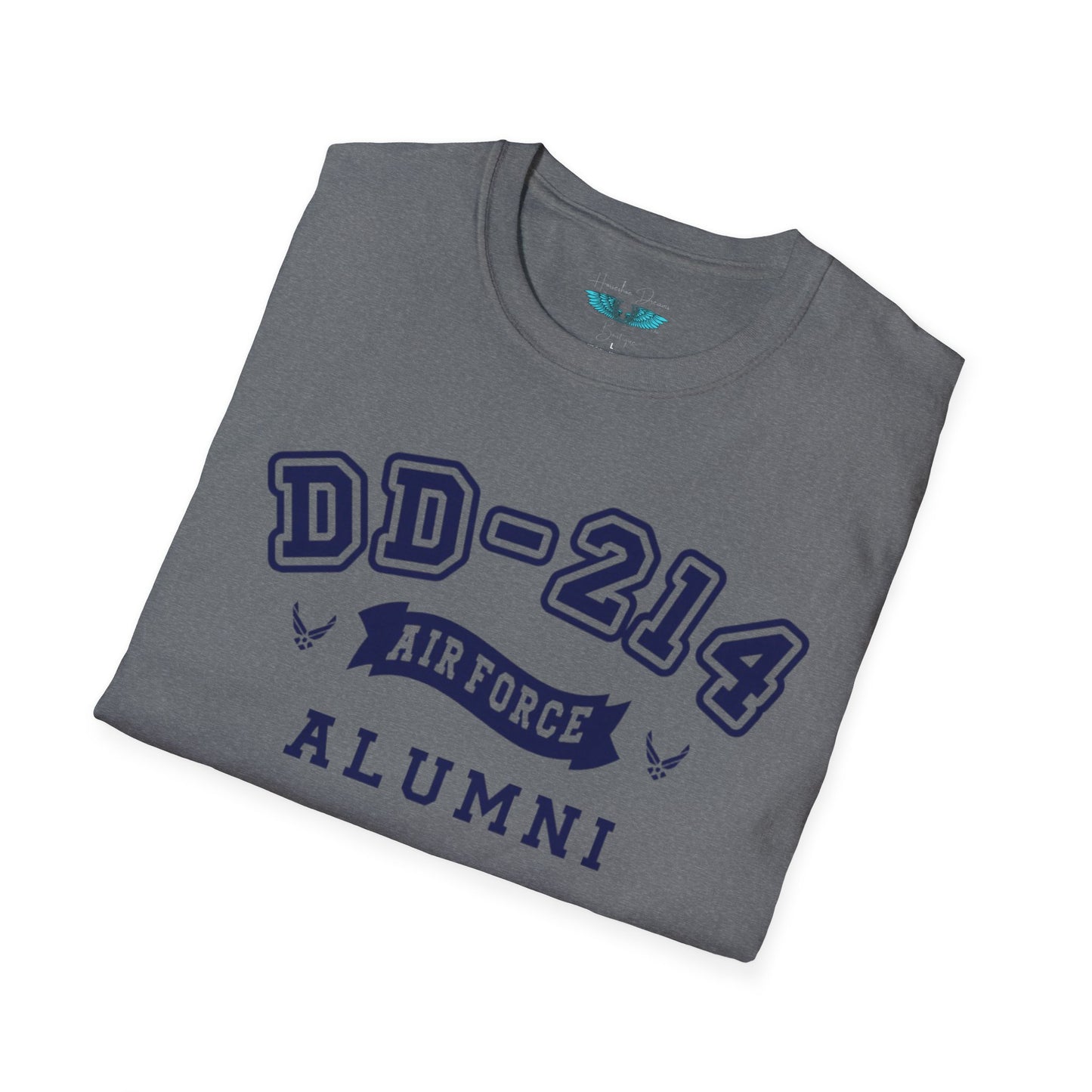 Air Force Alumni Women's Soft Style T-Shirt Letters in Navy
