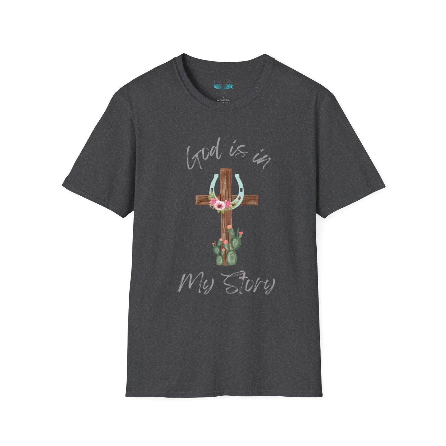 God Is In My Story Women's Unisex Softstyle Faith based Graphic T-Shirt