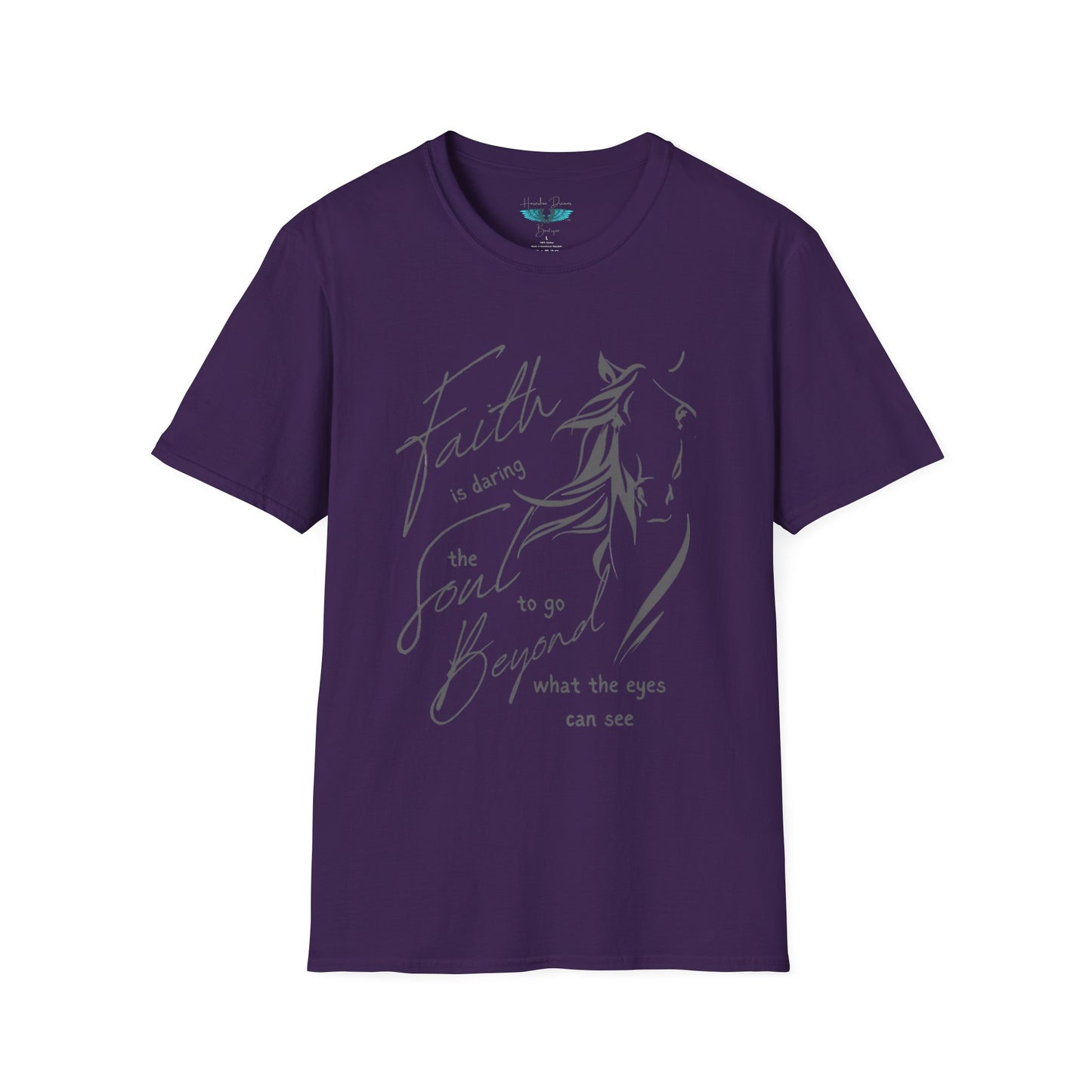 Faith and Horses in Grey Unisex Softstyle Graphic Tee