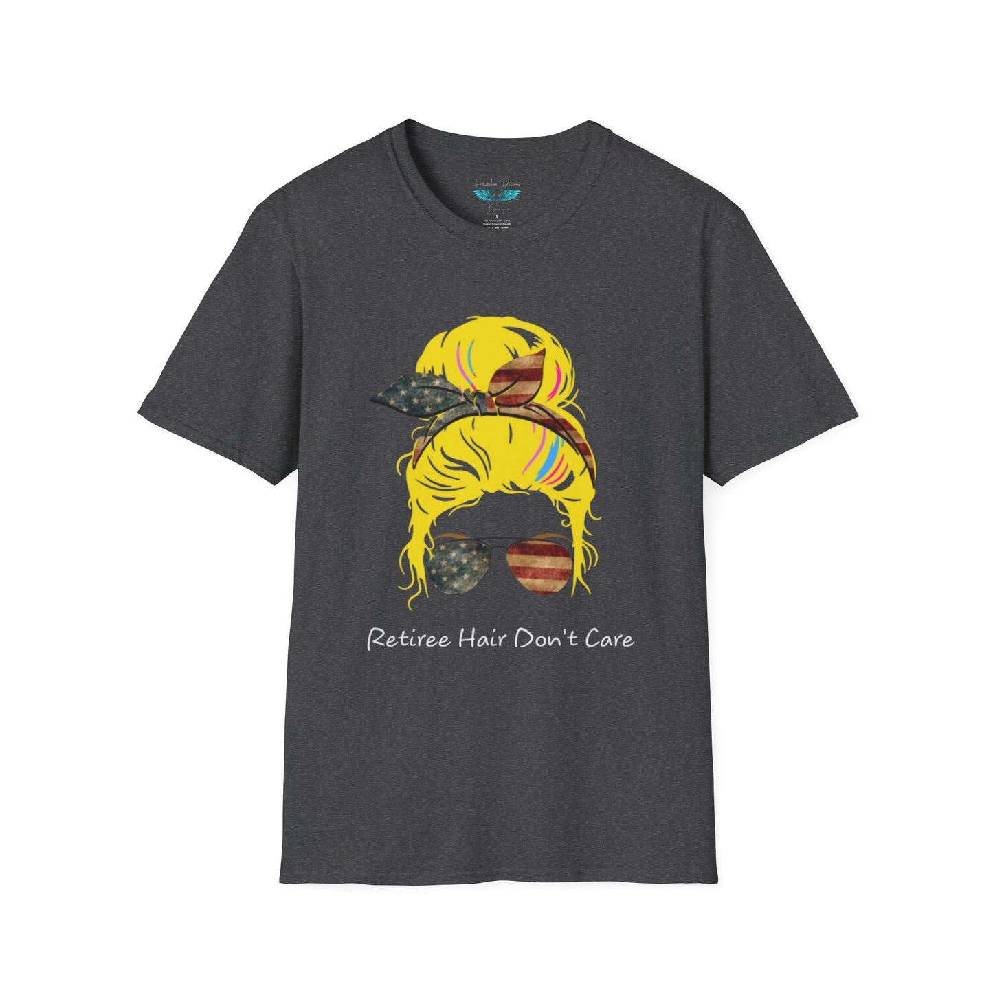 Retiree Hair Don't Care - Military Airforce - Soft Style Women's Graphic Tee