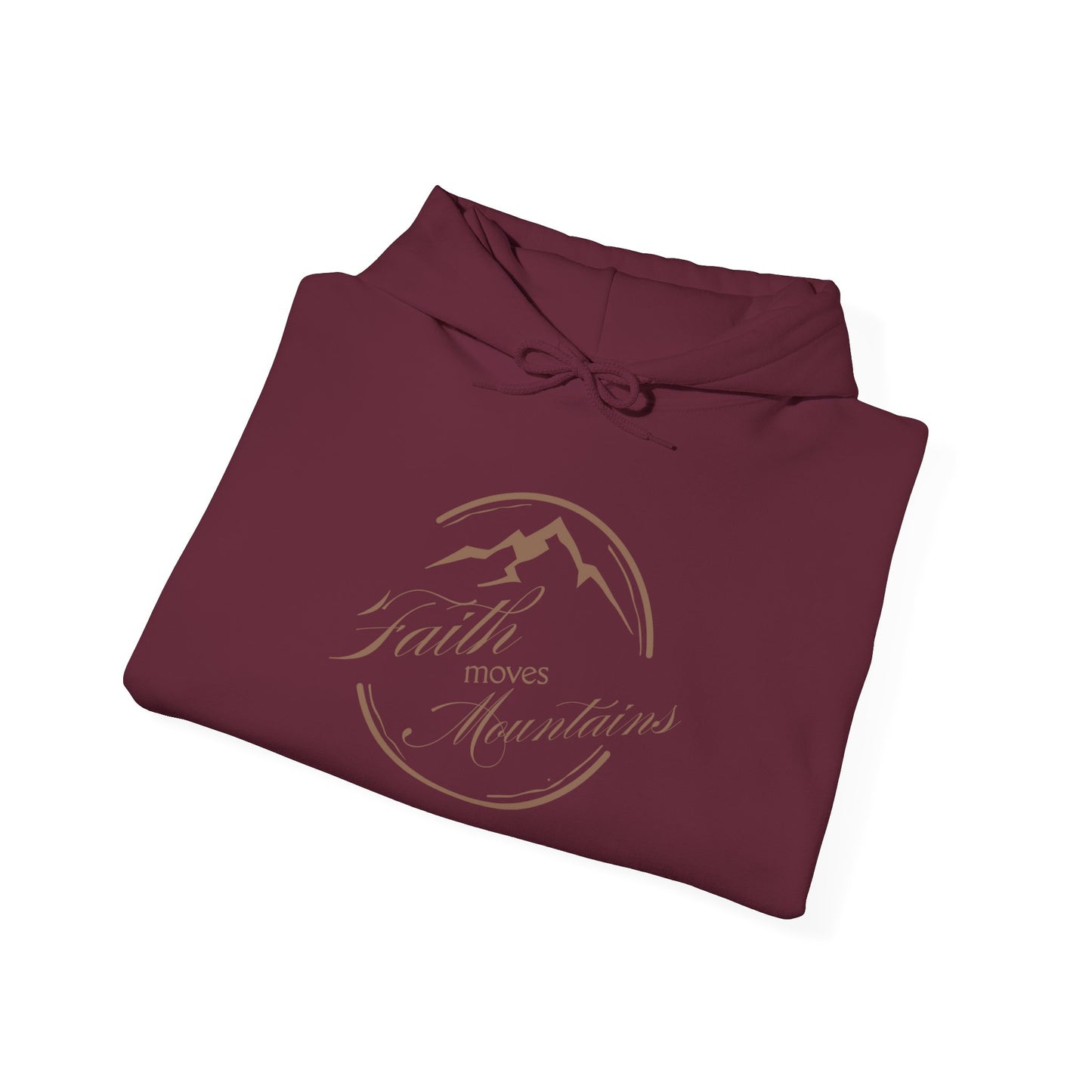 Faith Moves Mountains in Brown Unisex Heavy Blend™ Hoodie