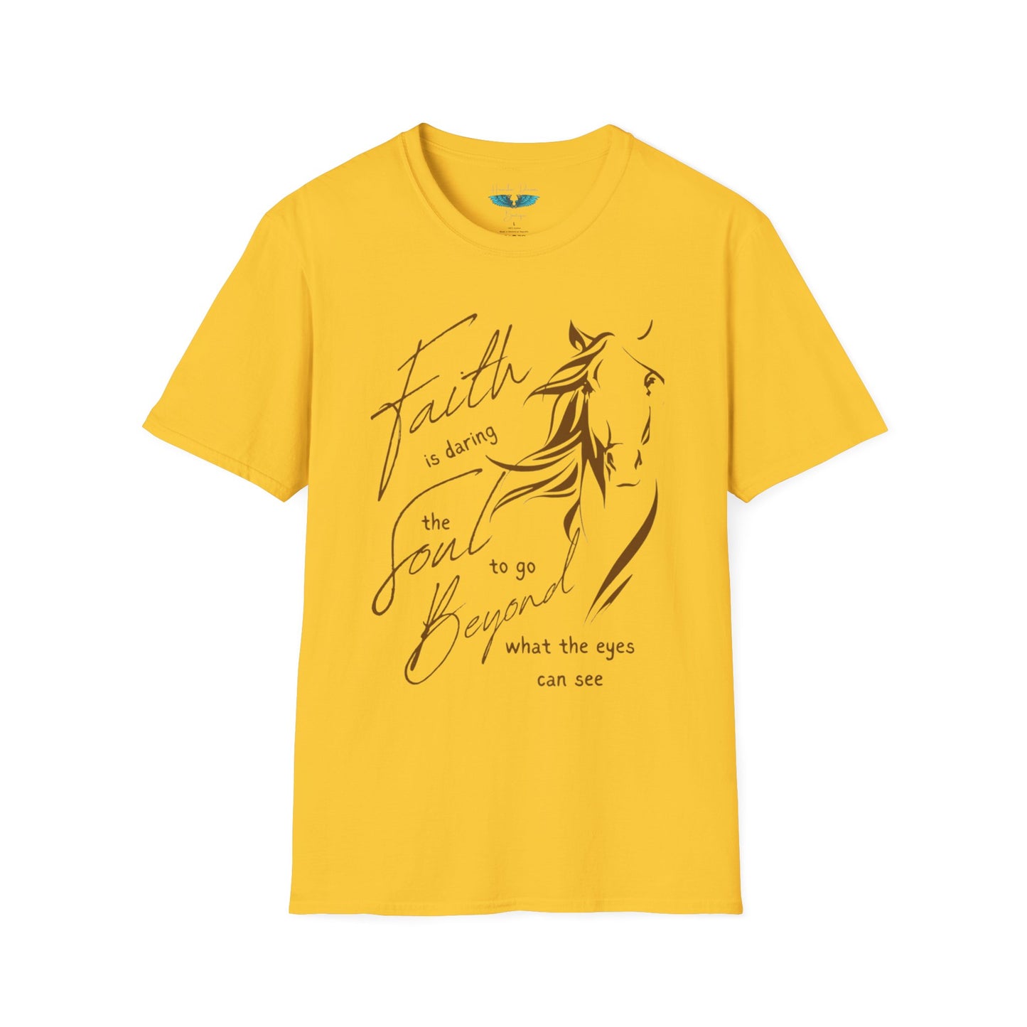 Faith and Horses in Brown Unisex Softstyle T-Shirt