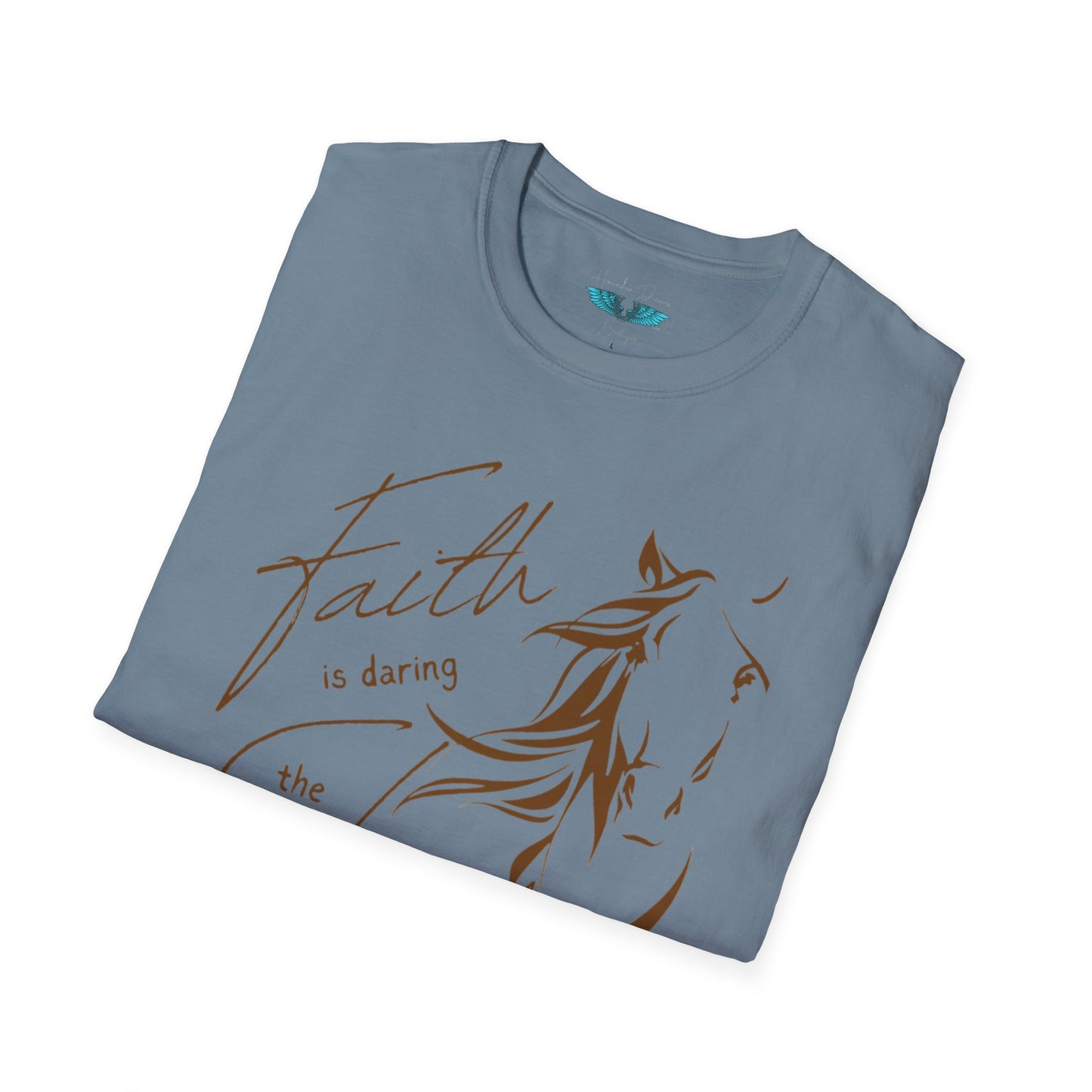 Faith and Horses in Brown Unisex Softstyle T-Shirt
