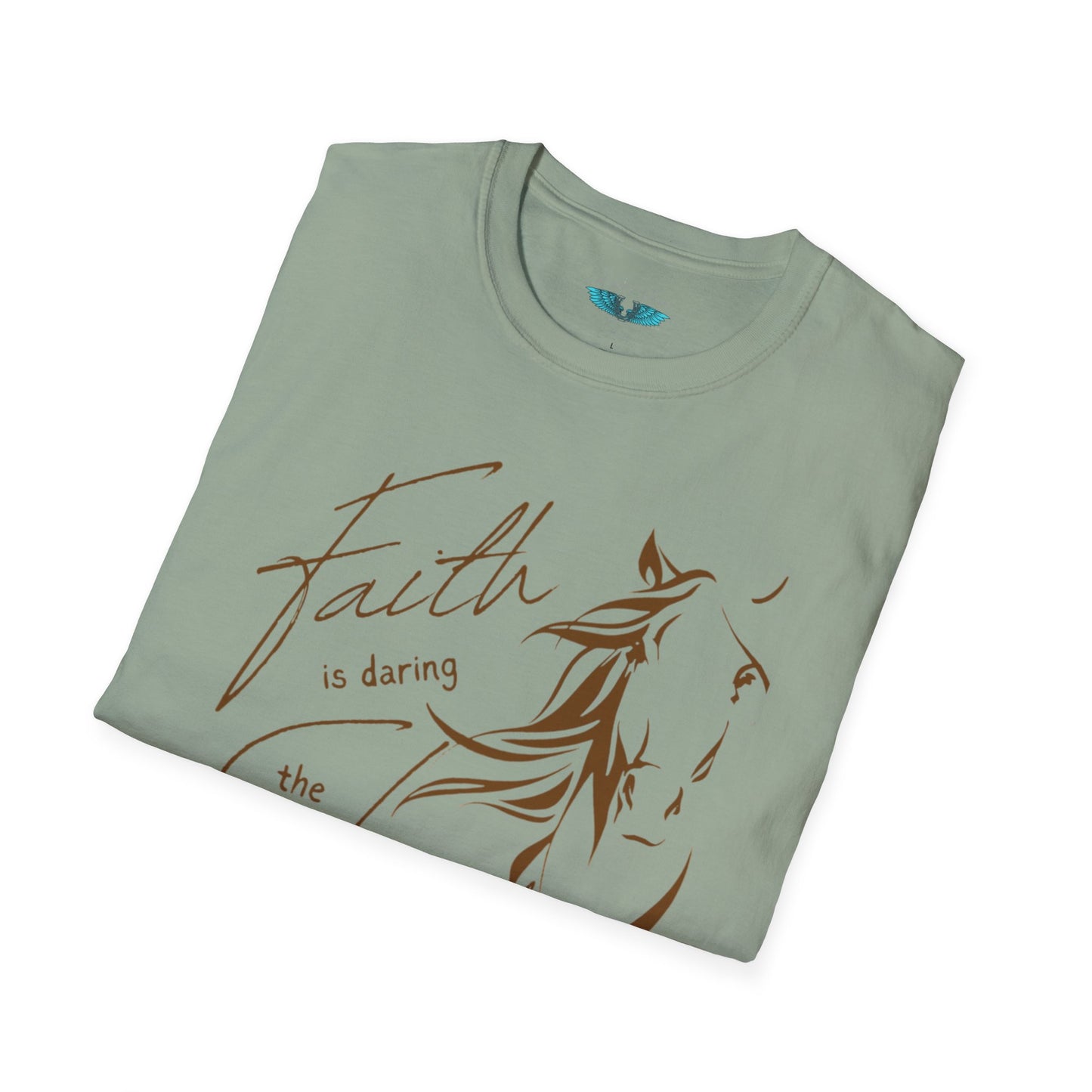 Faith and Horses in Brown Unisex Softstyle T-Shirt