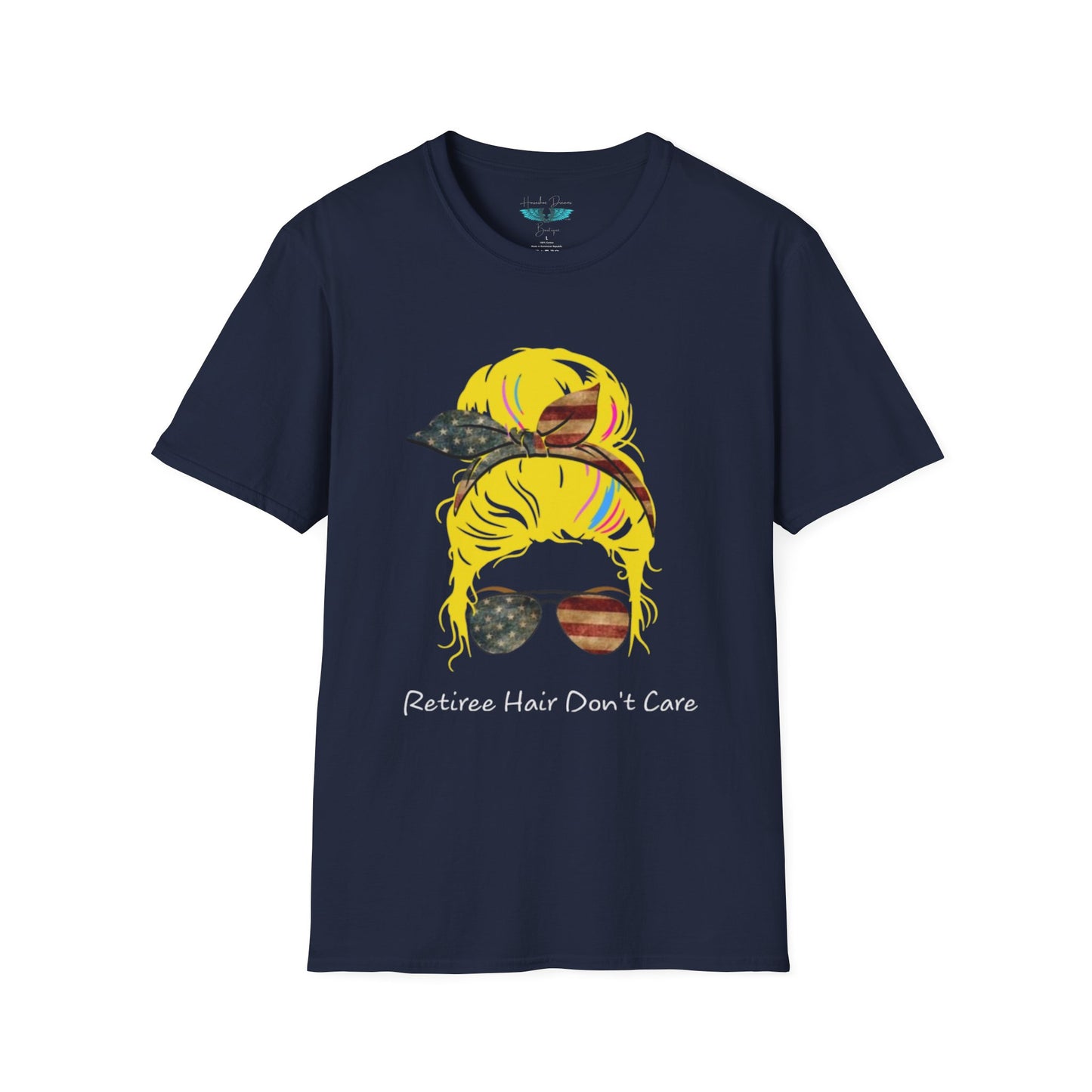 Retiree Hair Don't Care - Military Airforce - Soft Style Women's Graphic Tee