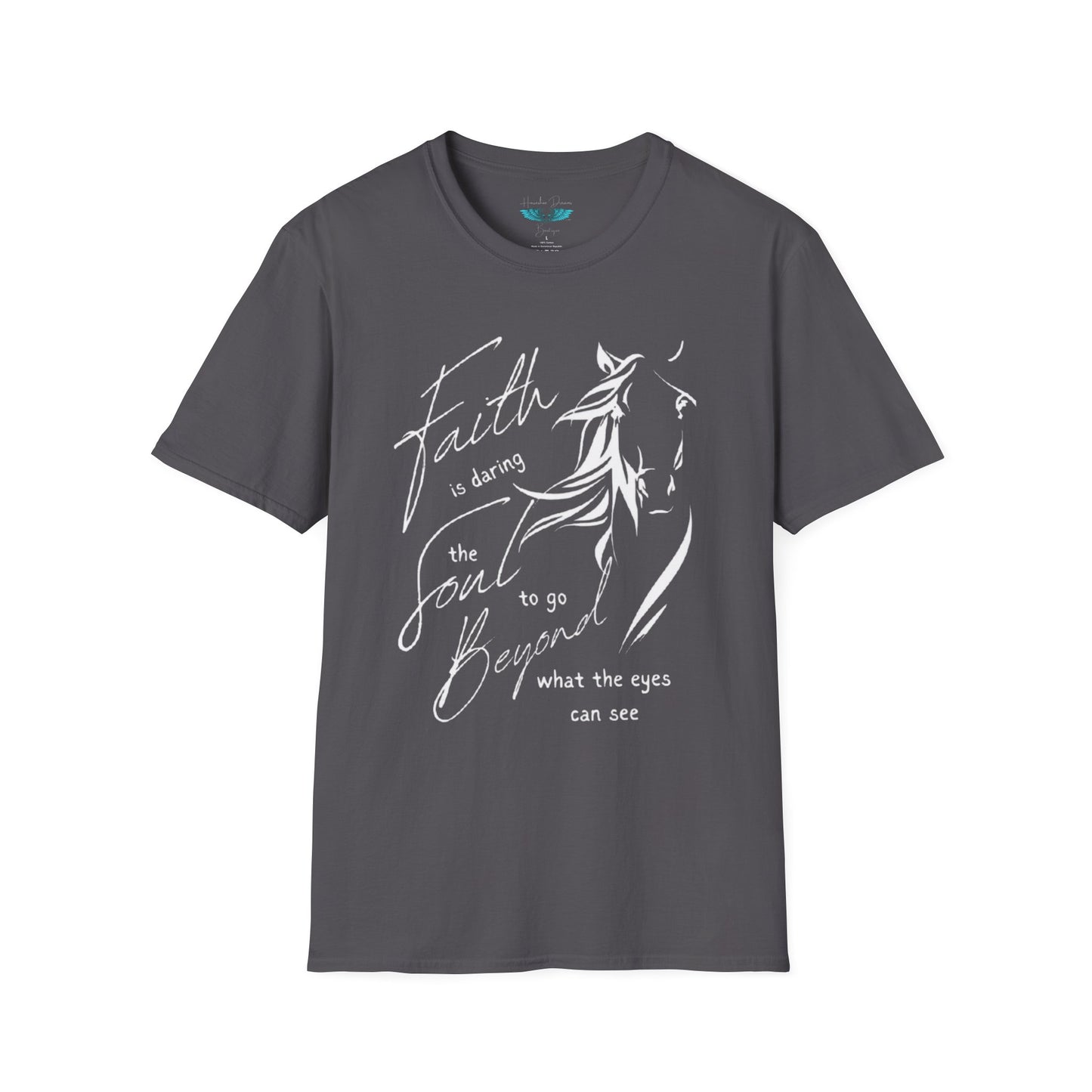 Faith and Horses in White Unisex Softstyle T-Shirt