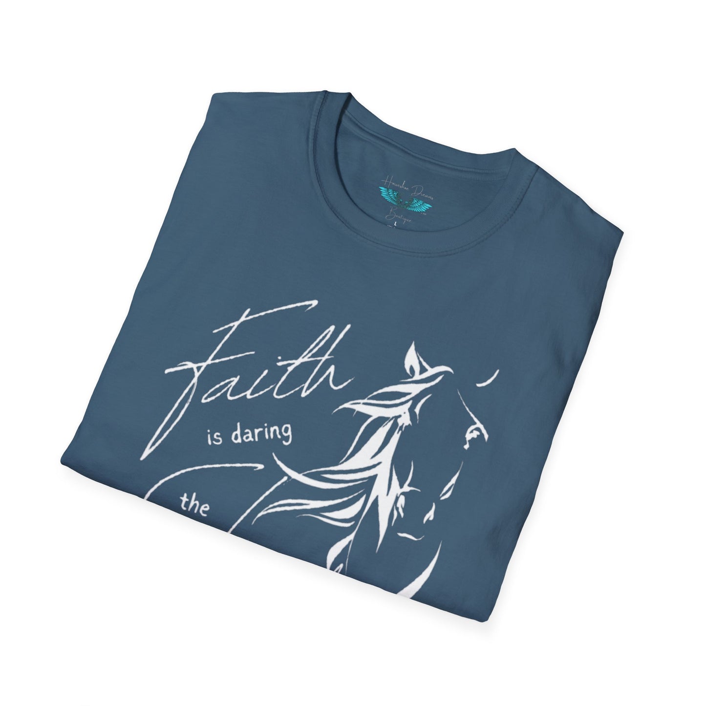 Faith and Horses in White Unisex Softstyle T-Shirt