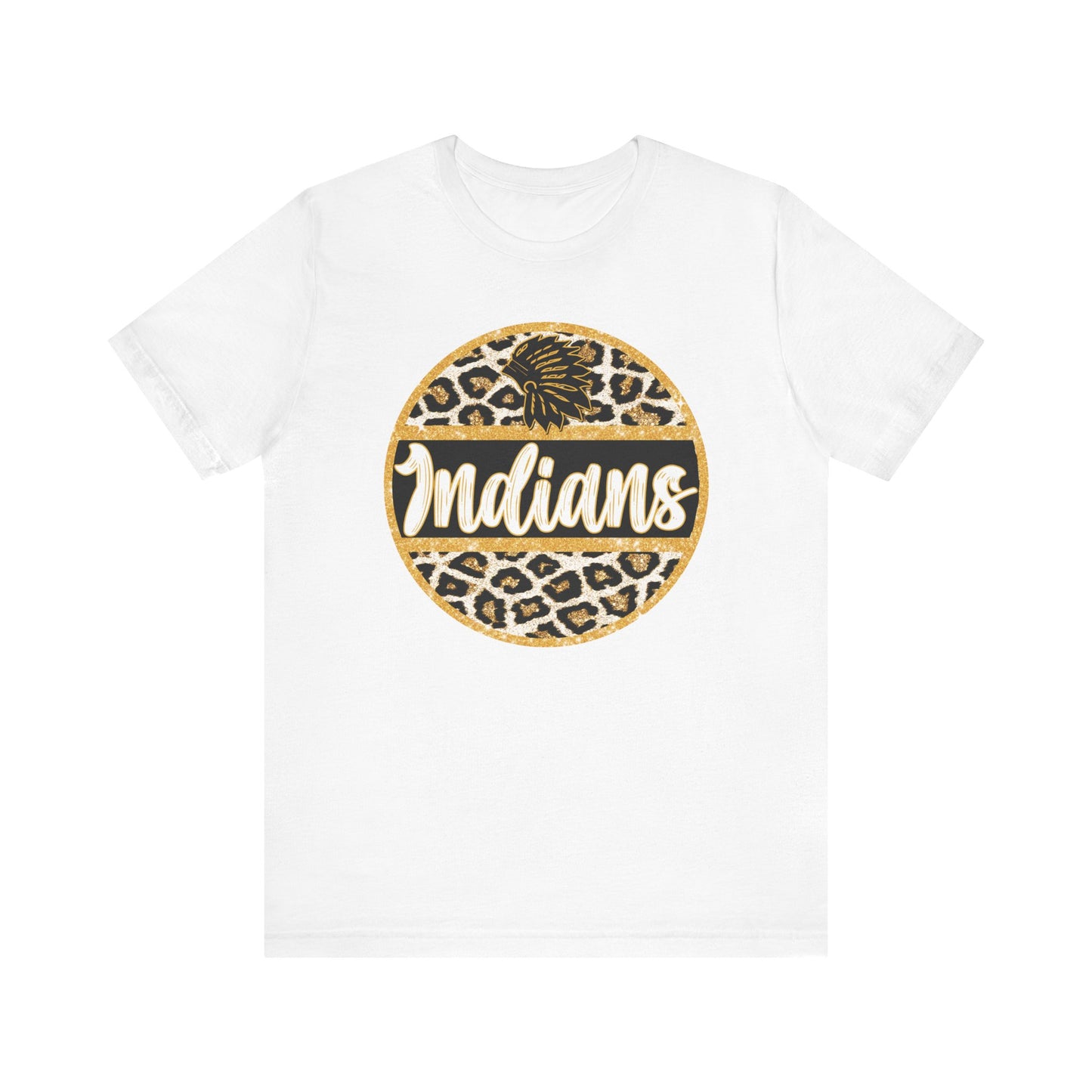 Leopard Print 'Indians' Unisex Tee | Casual Wear, Sports Fan Tee, Graphic T-Shirt, Team Spirit
