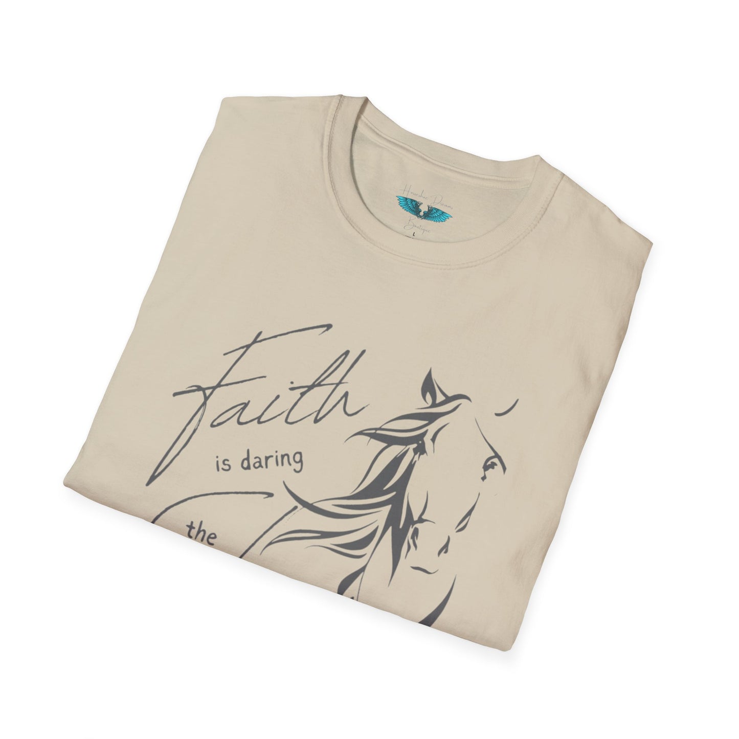 Faith and Horses in Grey Unisex Softstyle Graphic Tee