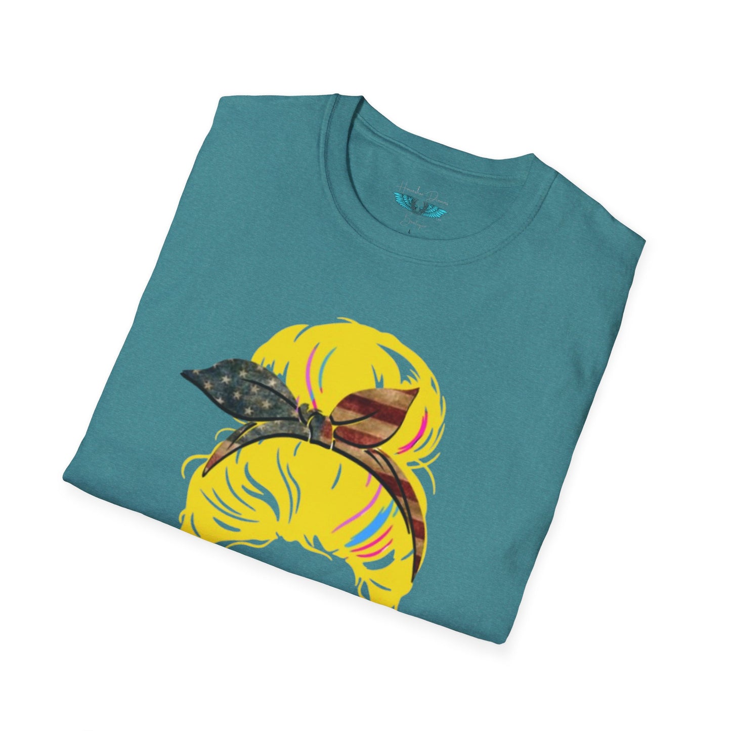 Retiree Hair Don't Care - Military Airforce - Women Soft Style Graphic Tee