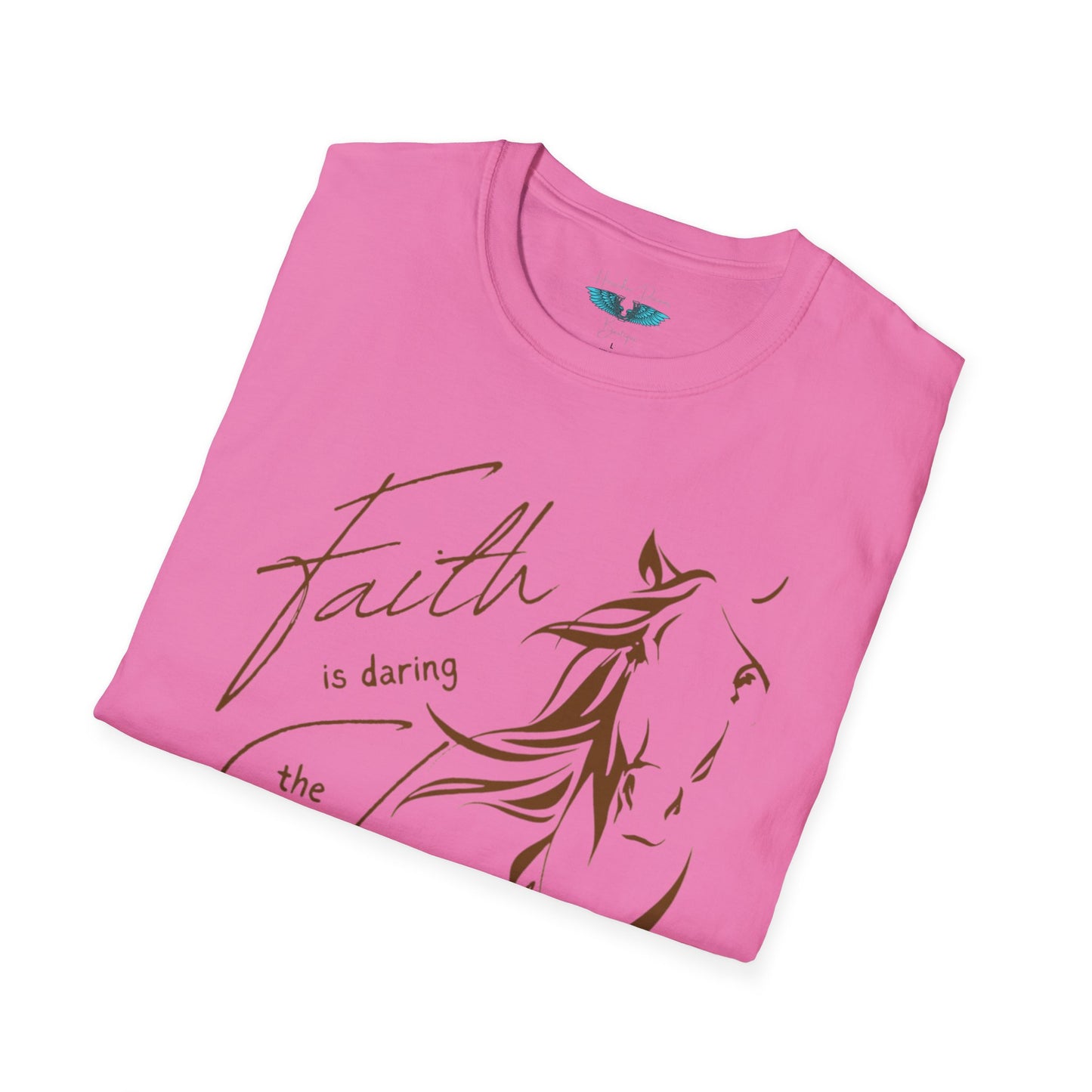 Faith and Horses in Brown Unisex Softstyle T-Shirt