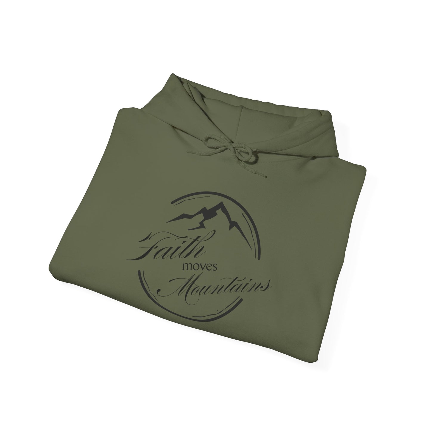 Faith Moves Moutains in Black Unisex Heavy Blend™ Hooded Sweatshirt