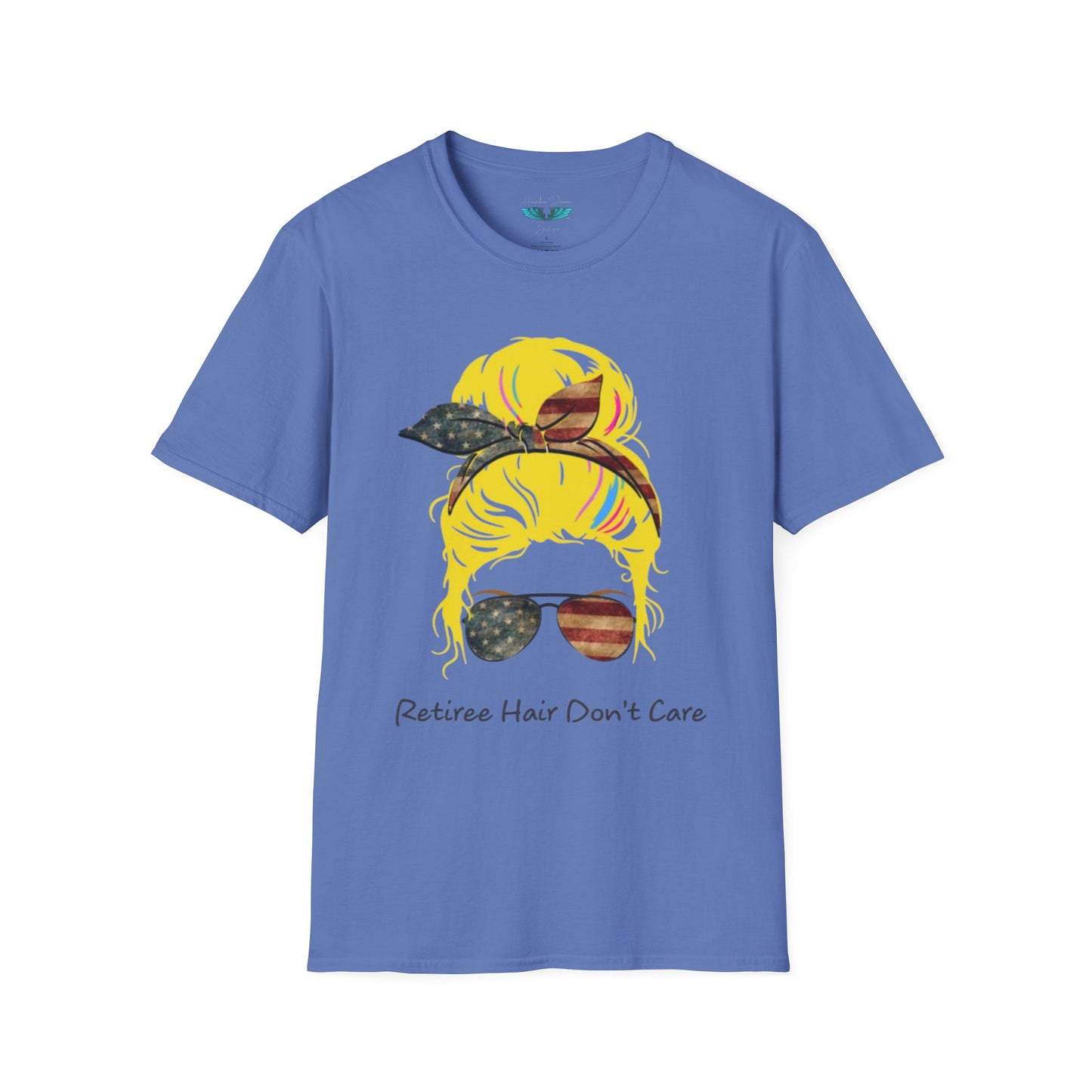 Retiree Hair Don't Care - Military Airforce - Women Soft Style Graphic Tee