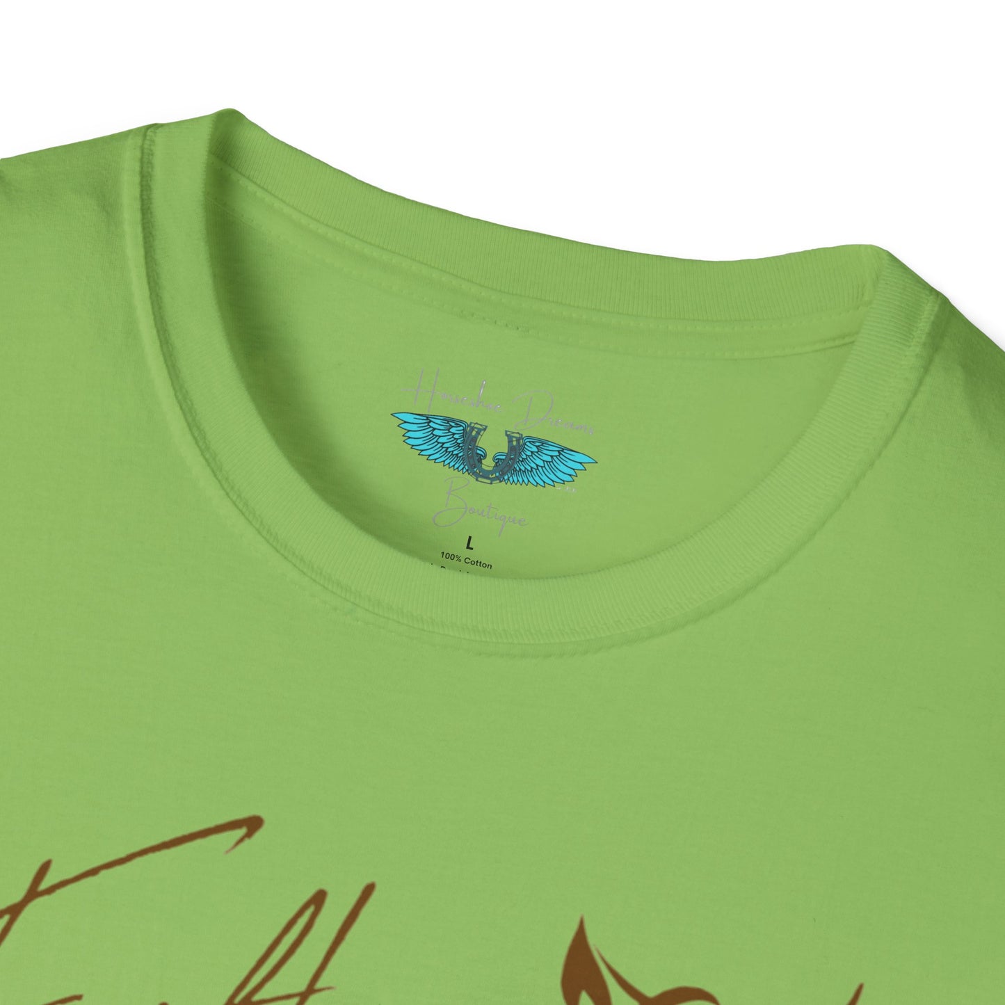 Faith and Horses in Brown Unisex Softstyle T-Shirt