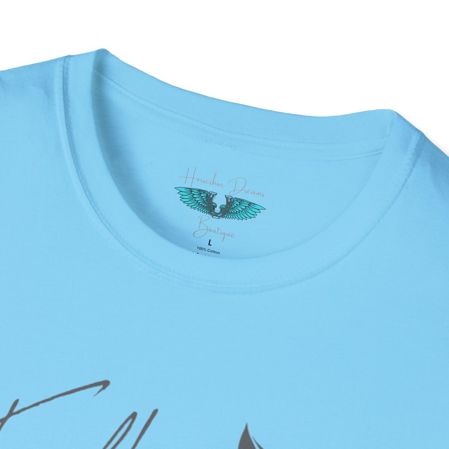 Faith and Horses in Grey Unisex Softstyle Graphic Tee