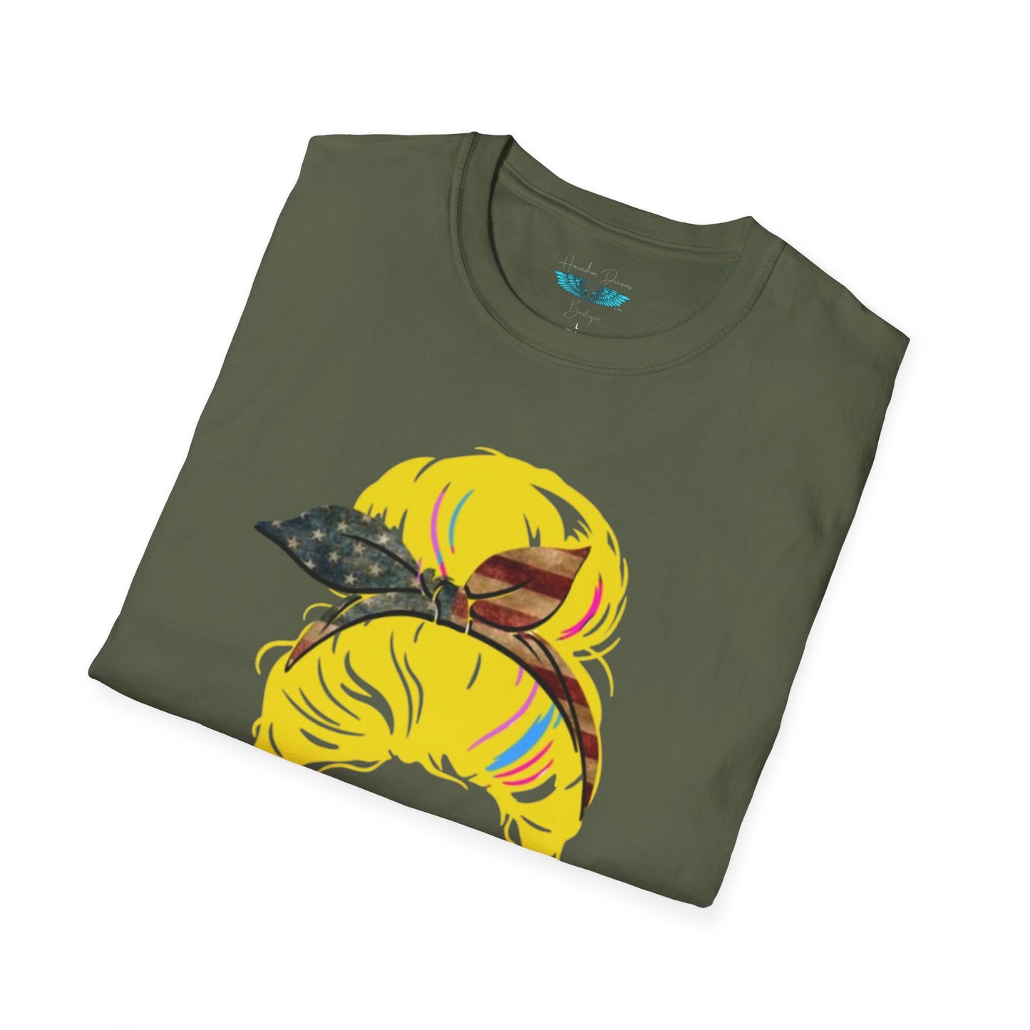 Retiree Hair Don't Care - Military Airforce - Women Soft Style Graphic Tee