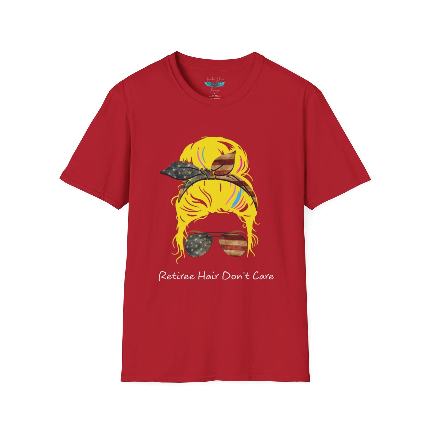 Retiree Hair Don't Care - Military Airforce - Soft Style Women's Graphic Tee