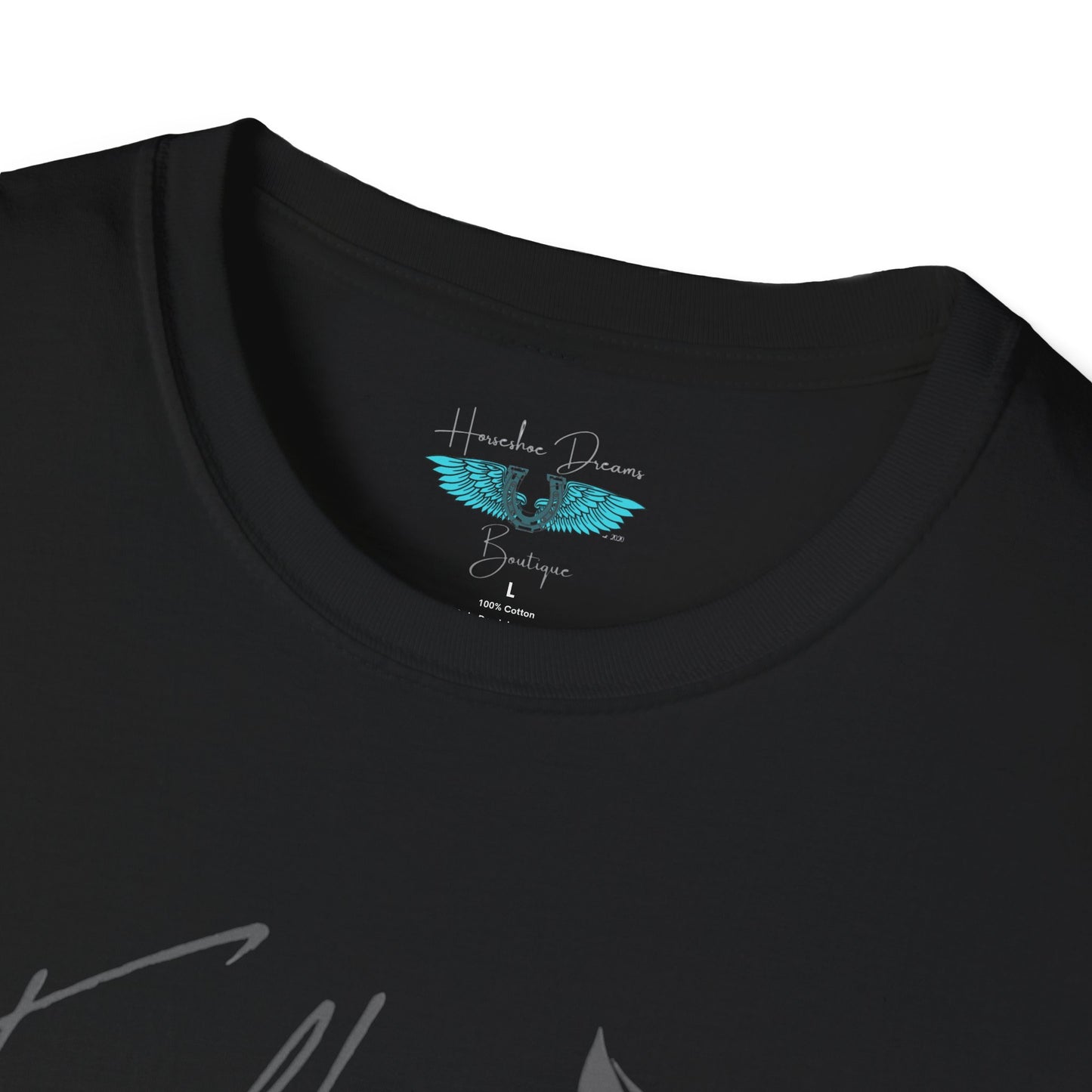 Faith and Horses in Grey Unisex Softstyle Graphic Tee
