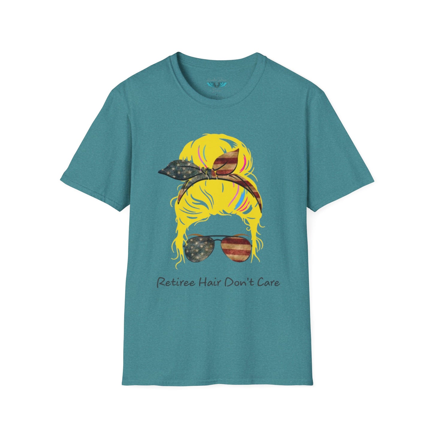 Retiree Hair Don't Care - Military Airforce - Women Soft Style Graphic Tee