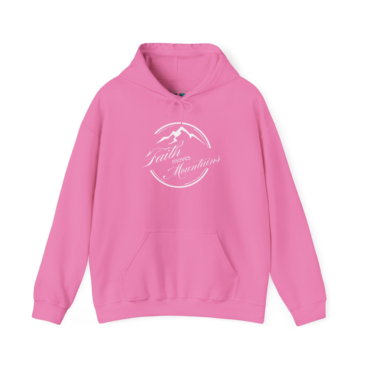 Faith Moves Mountains in White Unisex Heavy Blend™ Hoodie