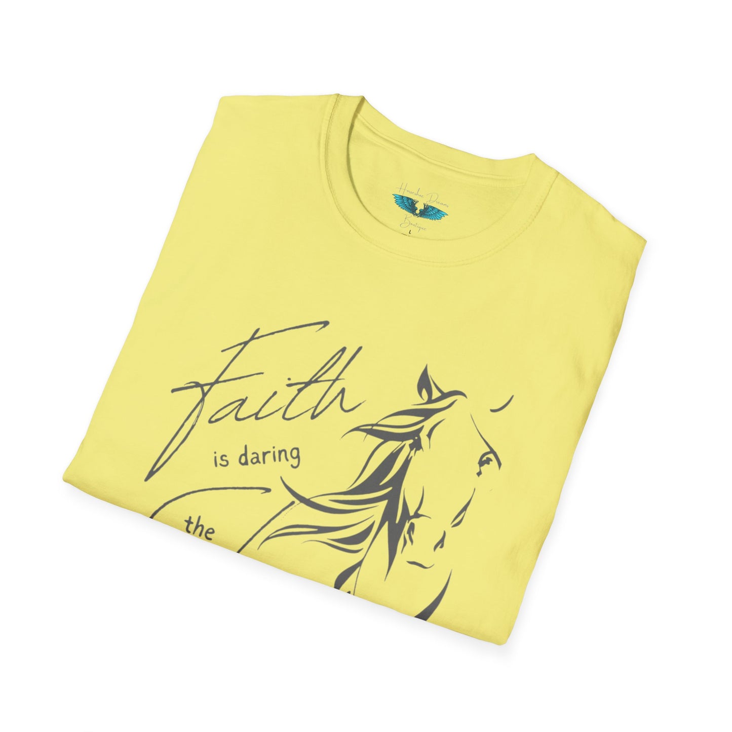 Faith and Horses in Grey Unisex Softstyle Graphic Tee