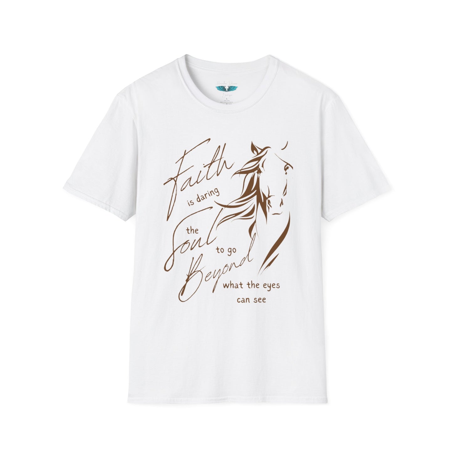 Faith and Horses in Brown Unisex Softstyle T-Shirt