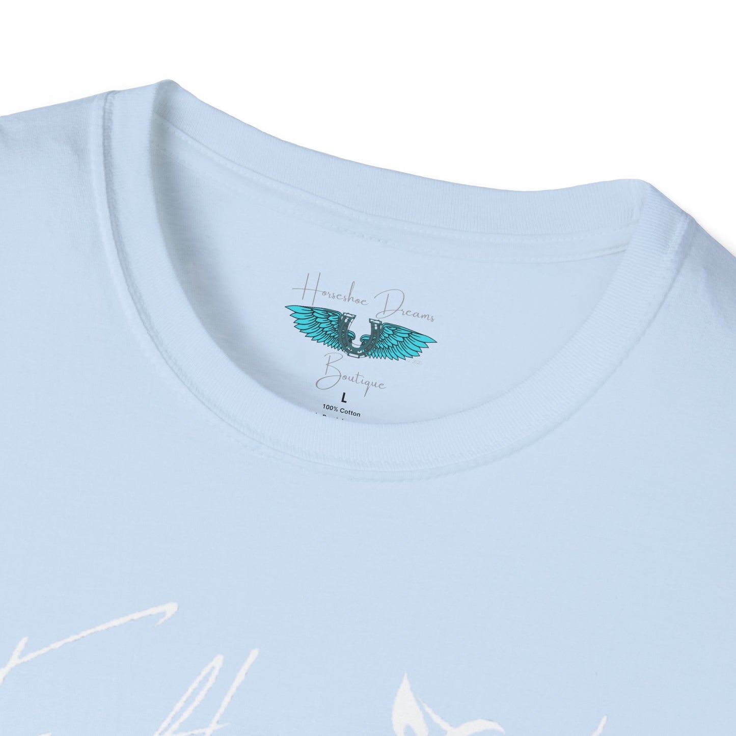 Faith and Horses in White Unisex Softstyle T-Shirt