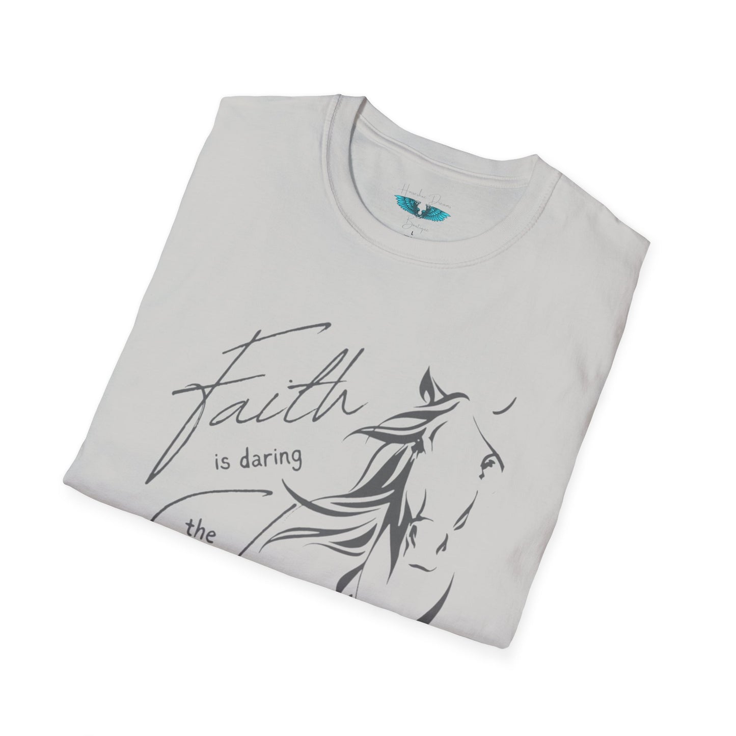 Faith and Horses in Grey Unisex Softstyle Graphic Tee