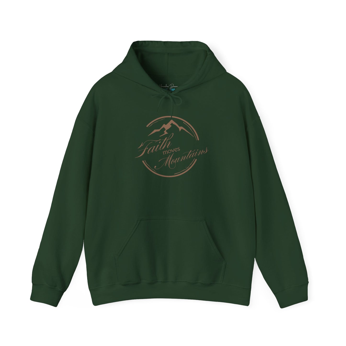 Faith Moves Mountains in Brown Unisex Heavy Blend™ Hoodie
