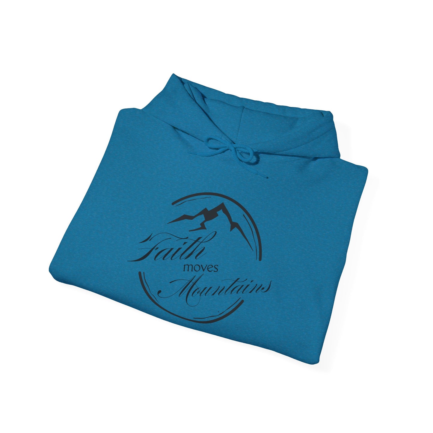 Faith Moves Moutains in Black Unisex Heavy Blend™ Hooded Sweatshirt