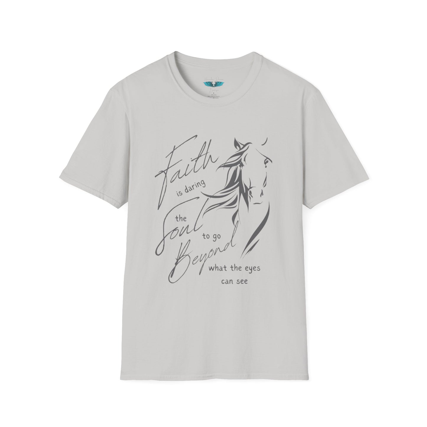 Faith and Horses in Grey Unisex Softstyle Graphic Tee