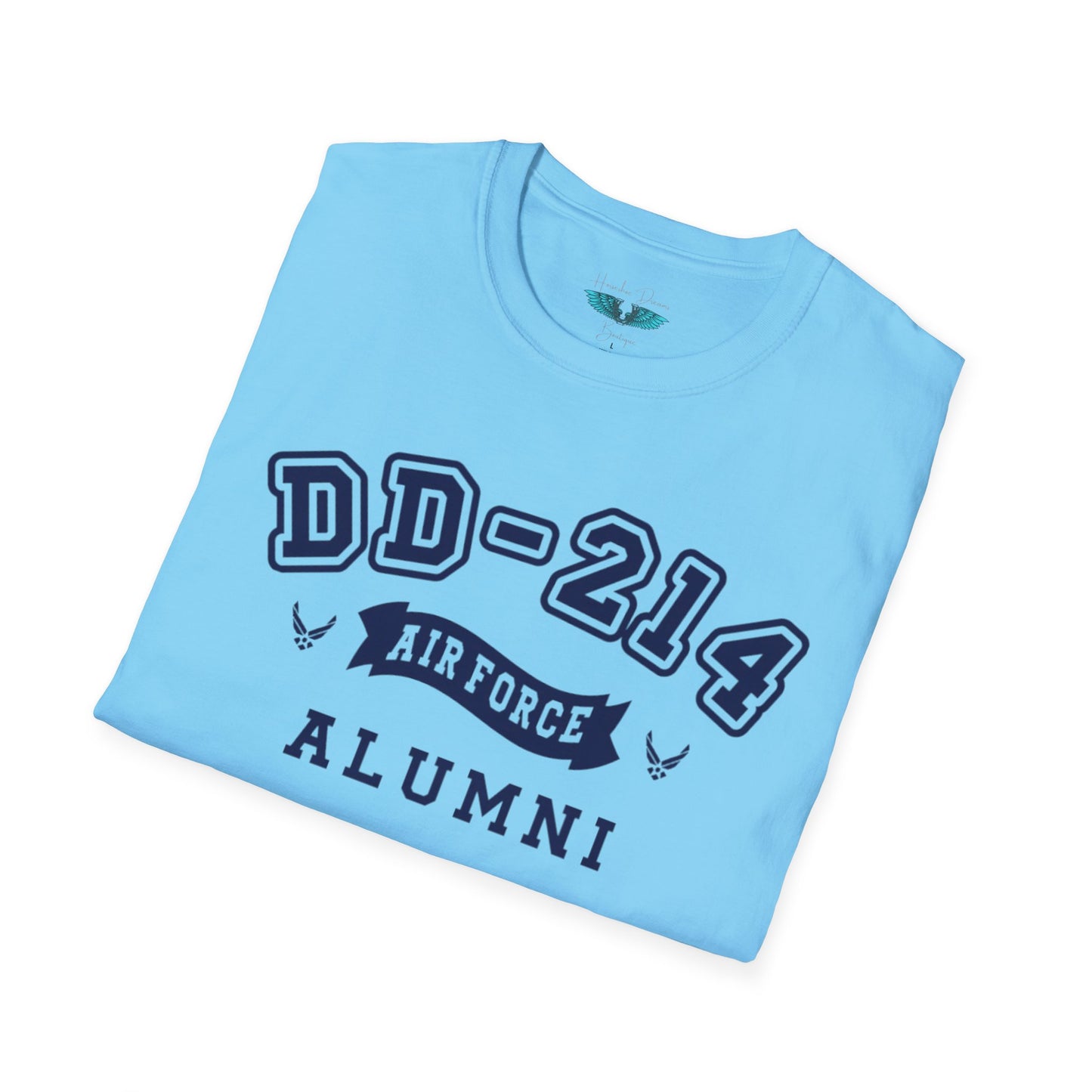 Air Force Alumni Women's Soft Style T-Shirt Letters in Navy
