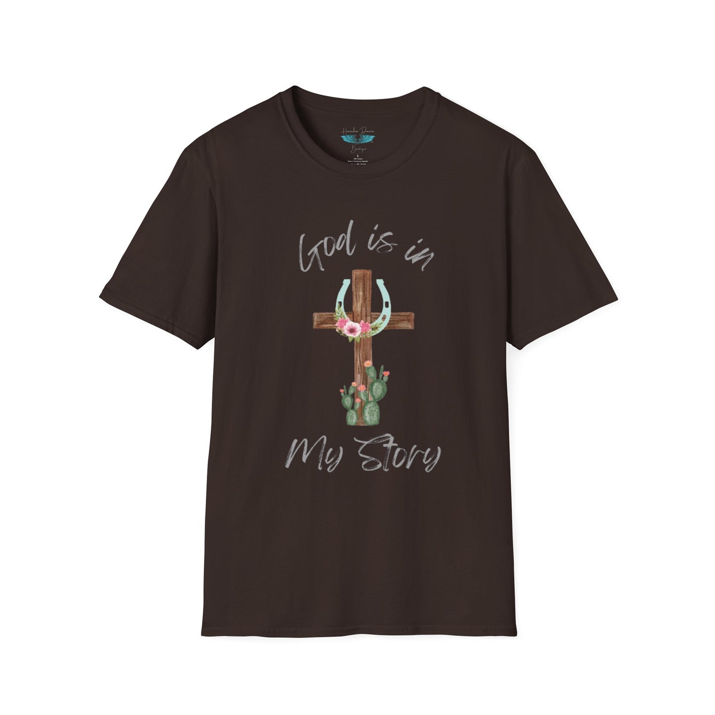 God Is In My Story Women's Unisex Softstyle Faith based Graphic T-Shirt