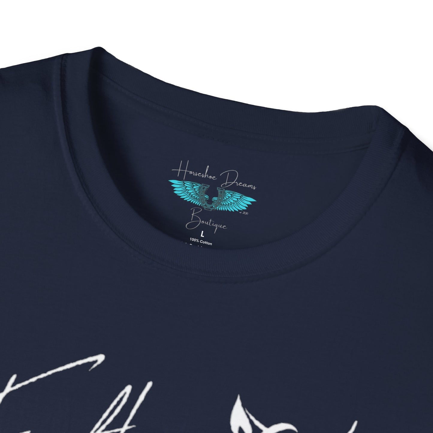 Faith and Horses in White Unisex Softstyle T-Shirt
