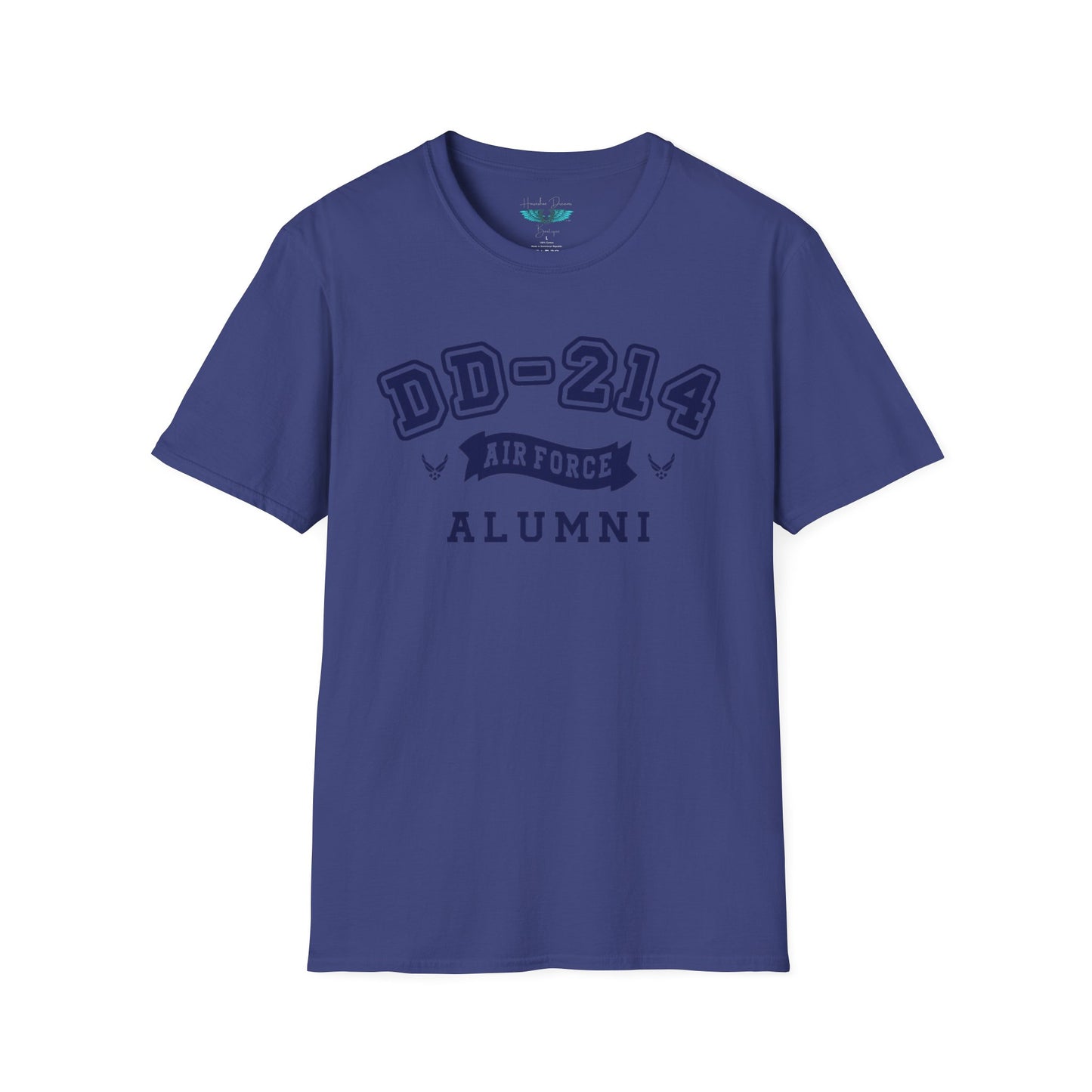 Air Force Alumni Women's Soft Style T-Shirt Letters in Navy